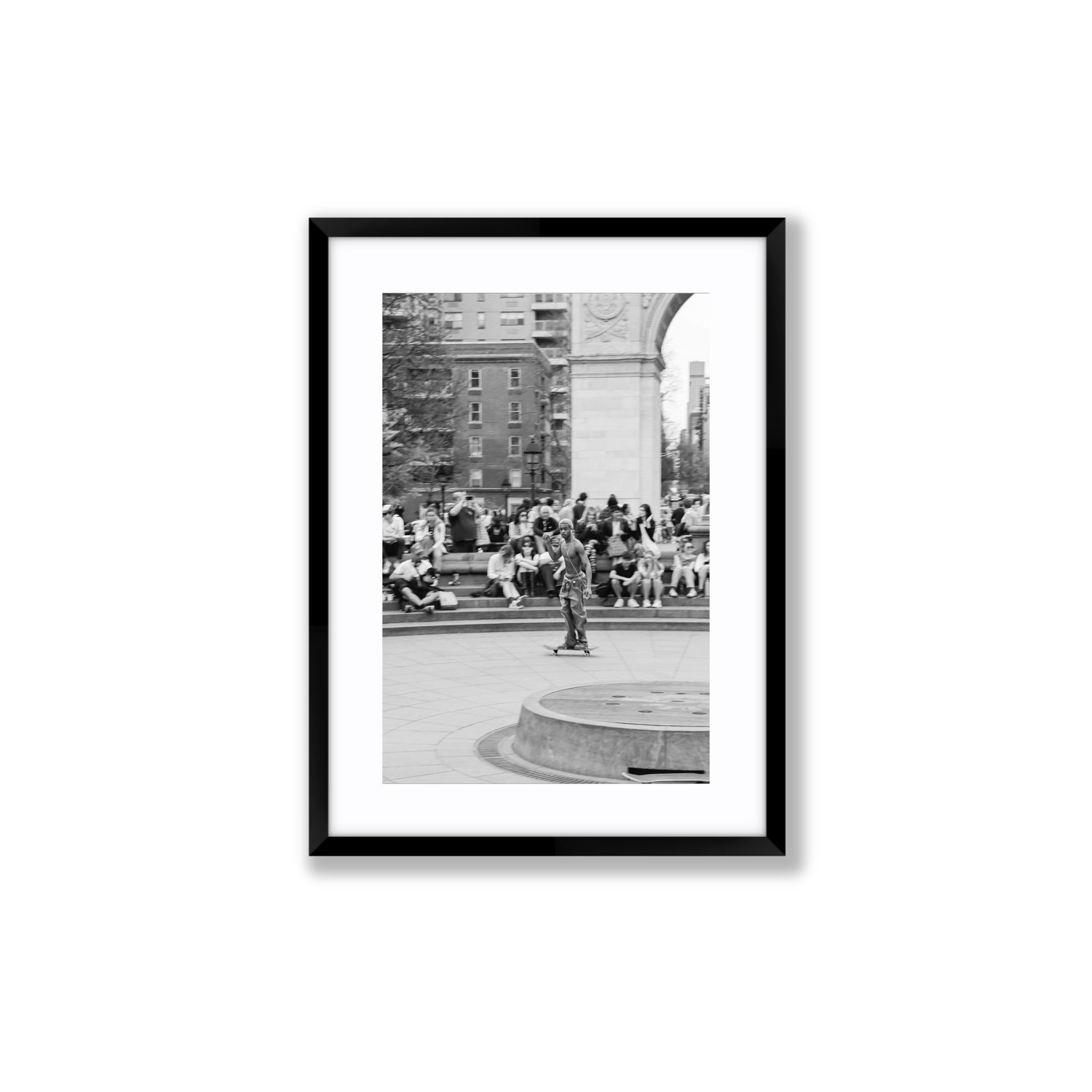 Parkside Pirouettes New York NYC Black & White wall art Medium fine art print in black frame with matboard