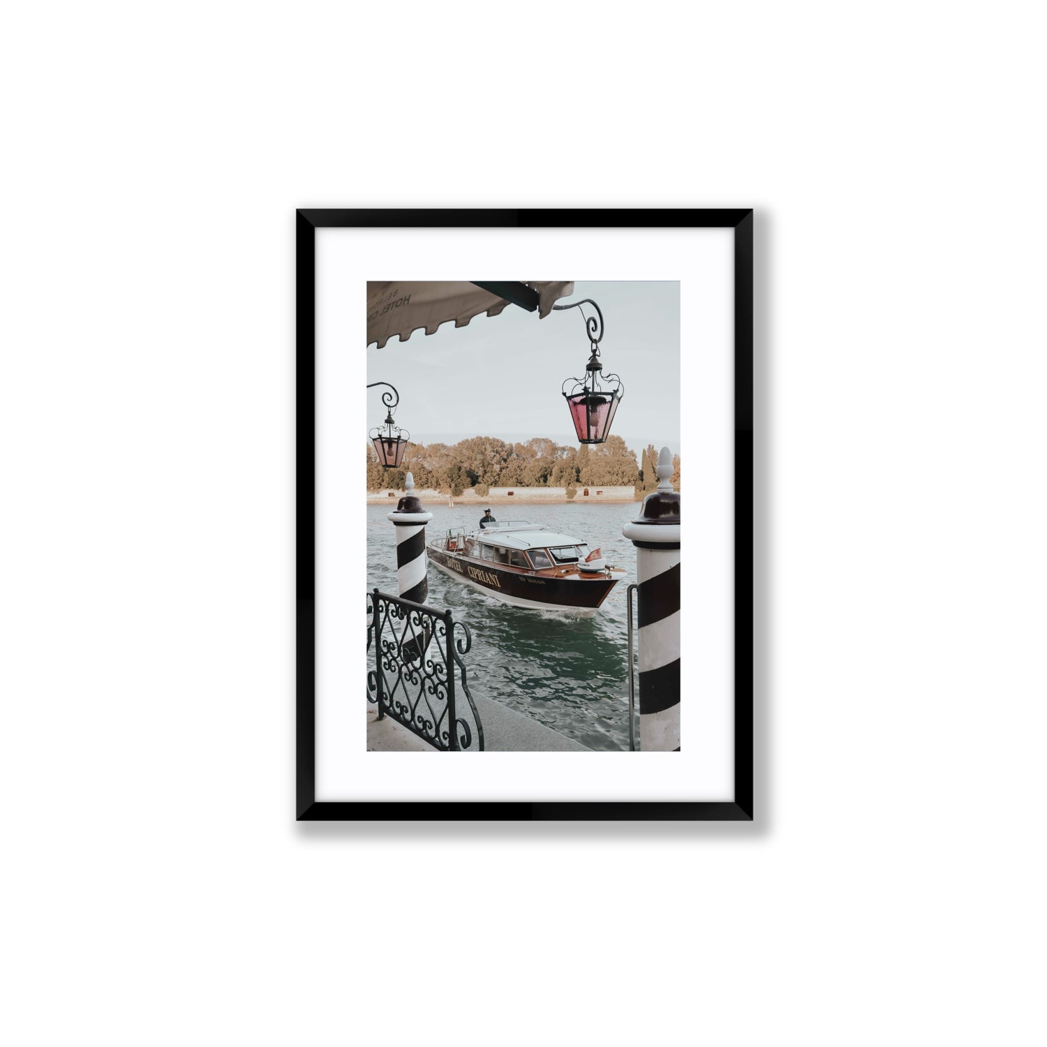 Taxi Shuttle Venice wall art Medium fine art print in black frame with matboard