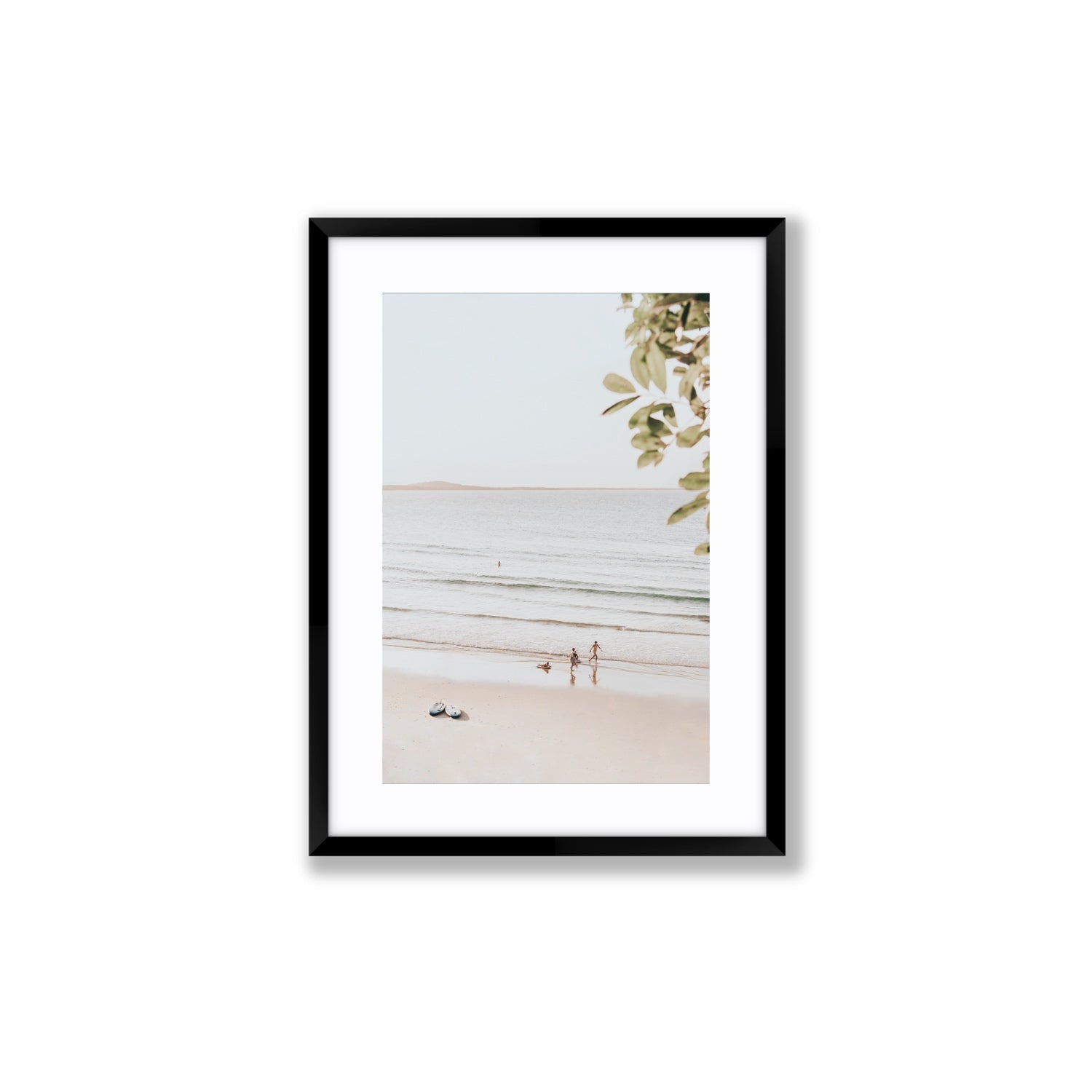 Walking On Sunshine fine art print, Noosa, Australia, coastal scenes artwork, Medium, Black Frame · Matboard, Fine Art Print