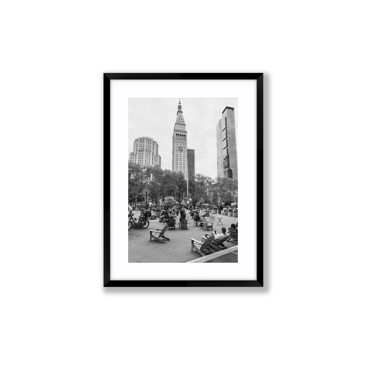 Timeless New York New York NYC Black & White wall art Medium fine art print in black frame with matboard