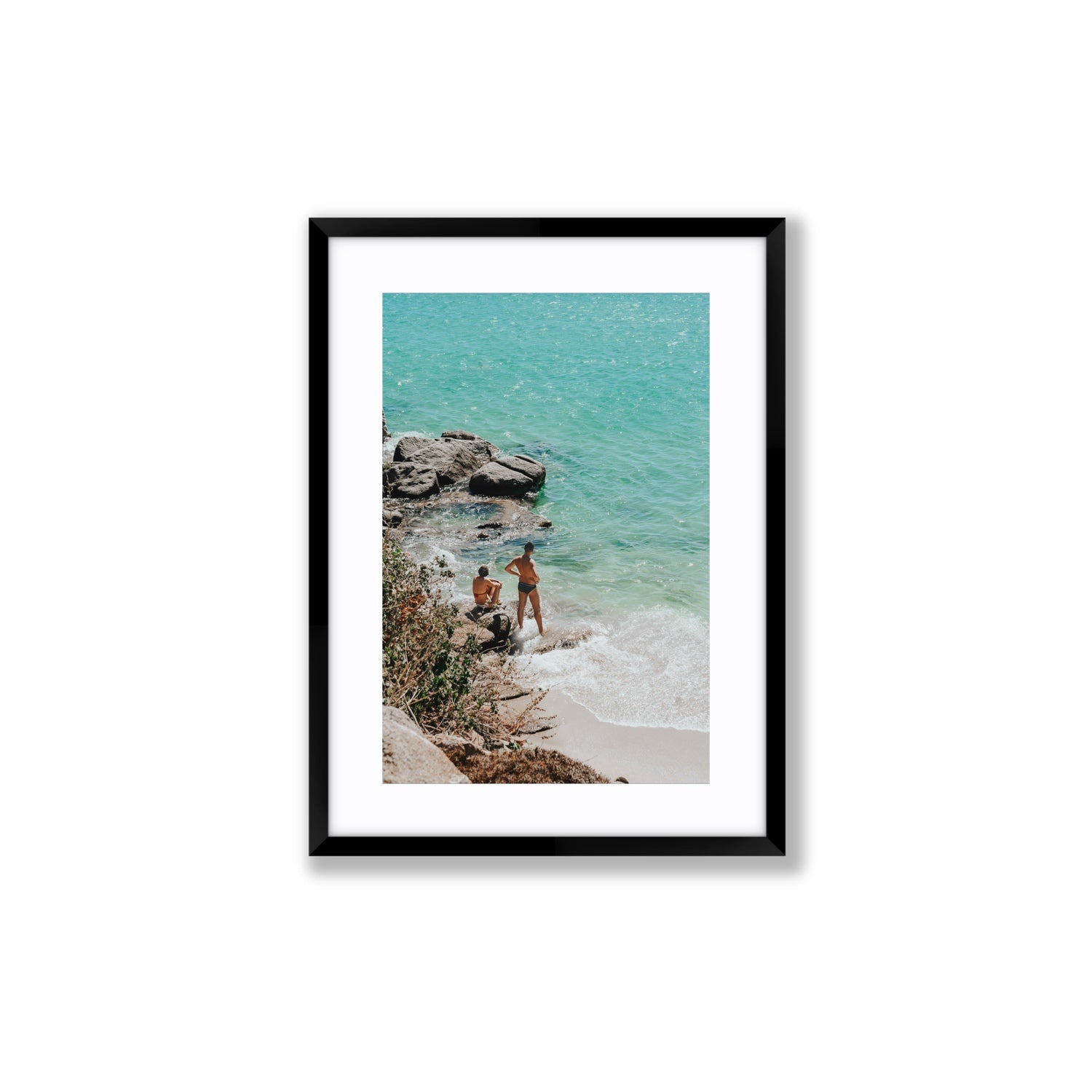 Scene Stealers Mykonos Greek island wall art Medium fine art print in black frame with matboard
