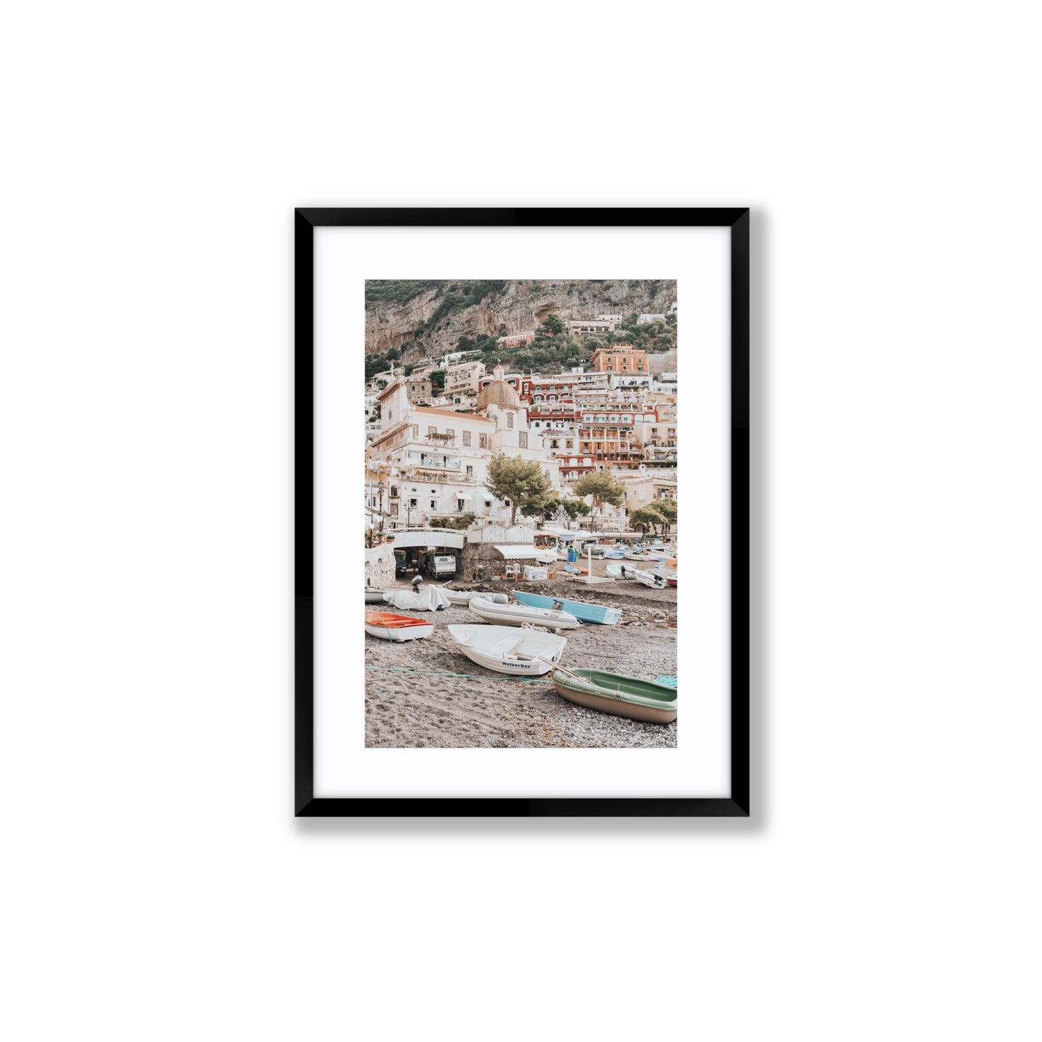 A Memory To Treasure fine art print, Positano, Italy, Medium, Black Frame · Matboard, Fine Art Print