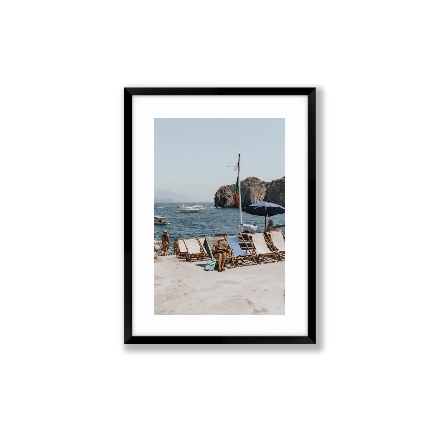 Vintage Sun Goddess fine art print, Capri, Italy, Medium, Black Frame · Matboard, Fine Art Print