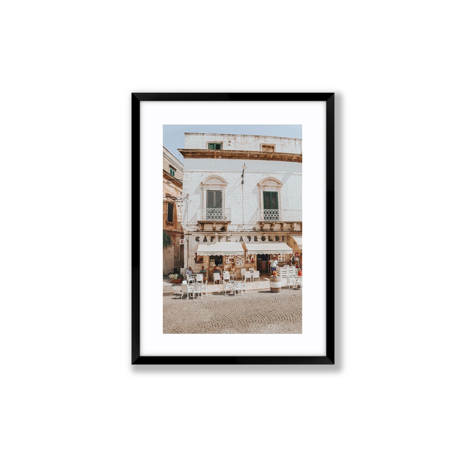 L'Ora di Pranzo Puglia L’Ora di Pranzo Italian art print Medium fine art print in black frame with matboard