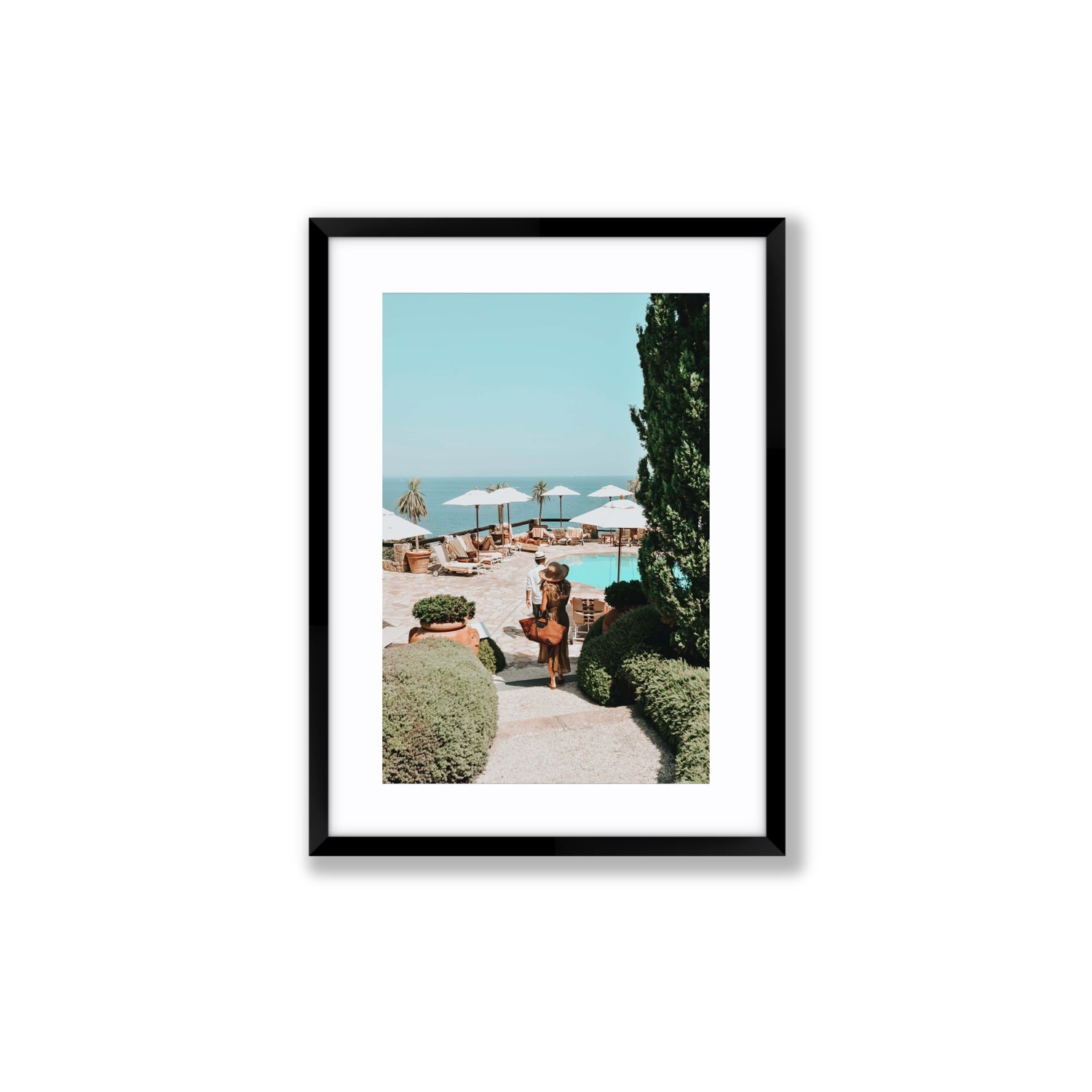 The World Is Your Catwalk Tuscany coastal wall art Medium fine art print in black frame with matboard