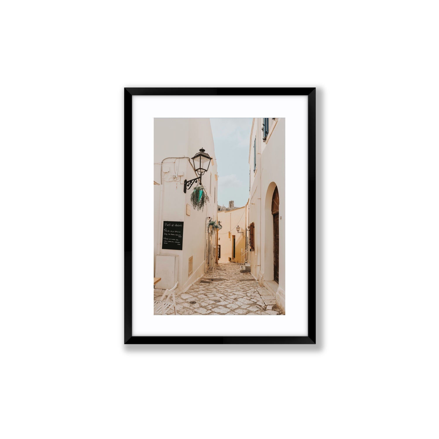 Twilight Passage Puglia Italian wall art Medium fine art print in black frame with matboard