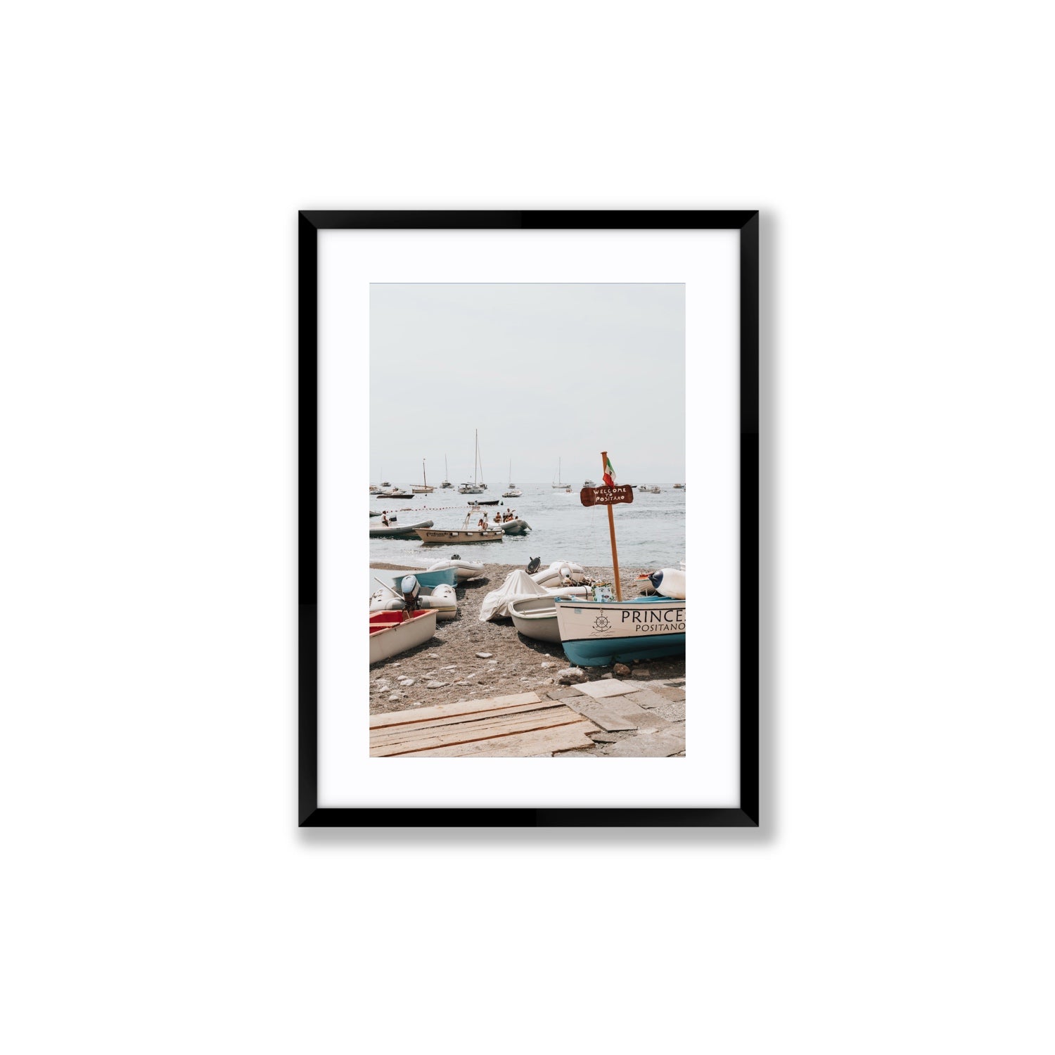 Coming Home fine art print, Positano, Italy, Medium, Black Frame · Matboard, Fine Art Print