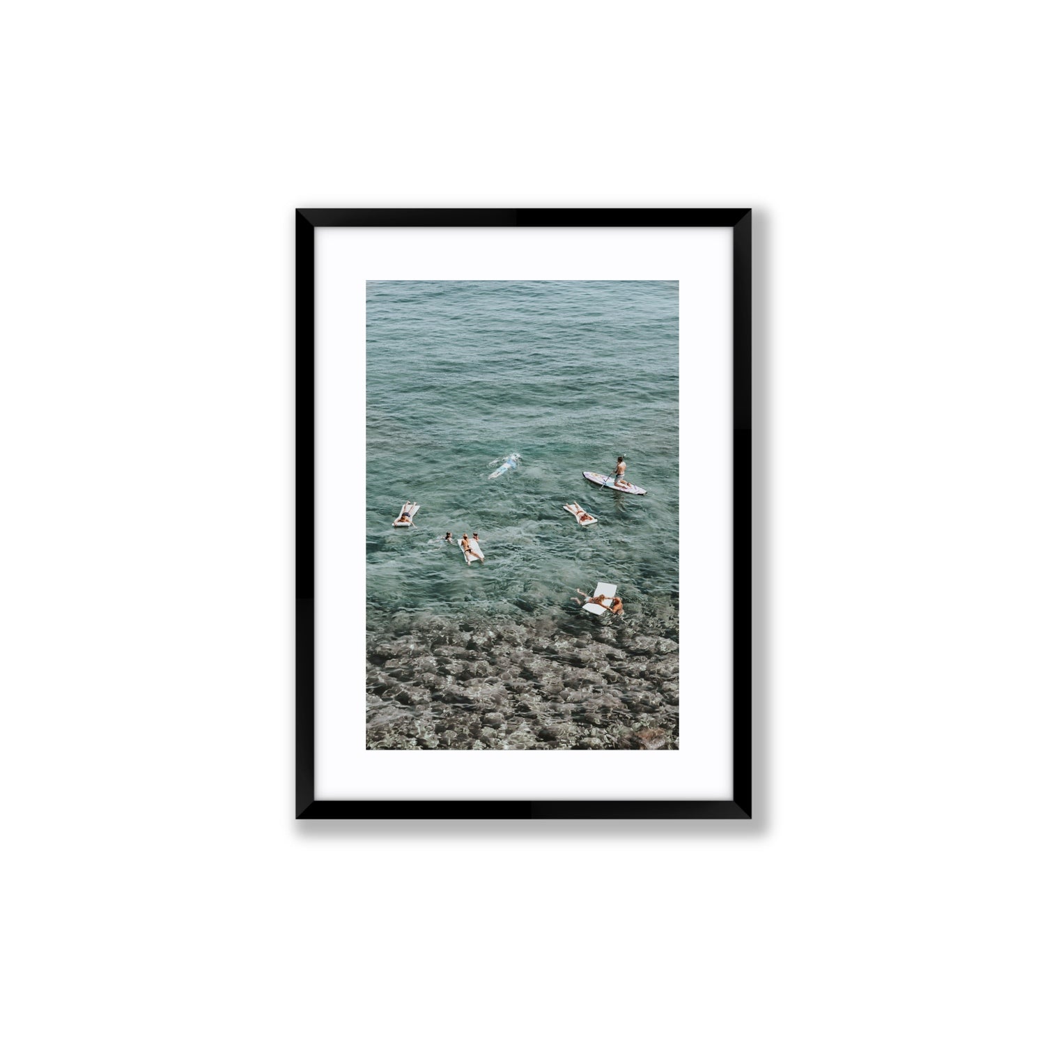 The Big Chill Tuscany coastal Italian wall art Medium fine art print in black frame with matboard