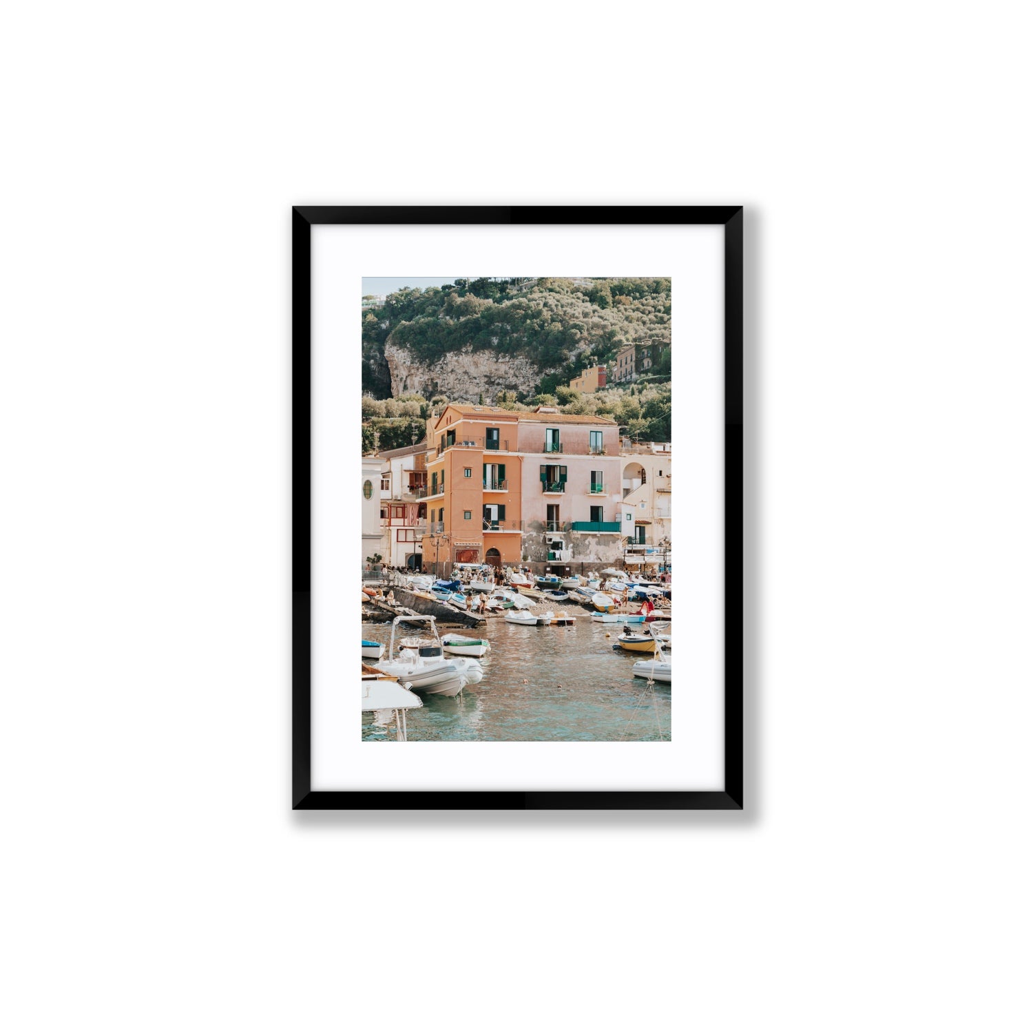Boatyard Bliss fine art print, Sorrento, Italy, Medium, Black Frame · Matboard, Fine Art Print