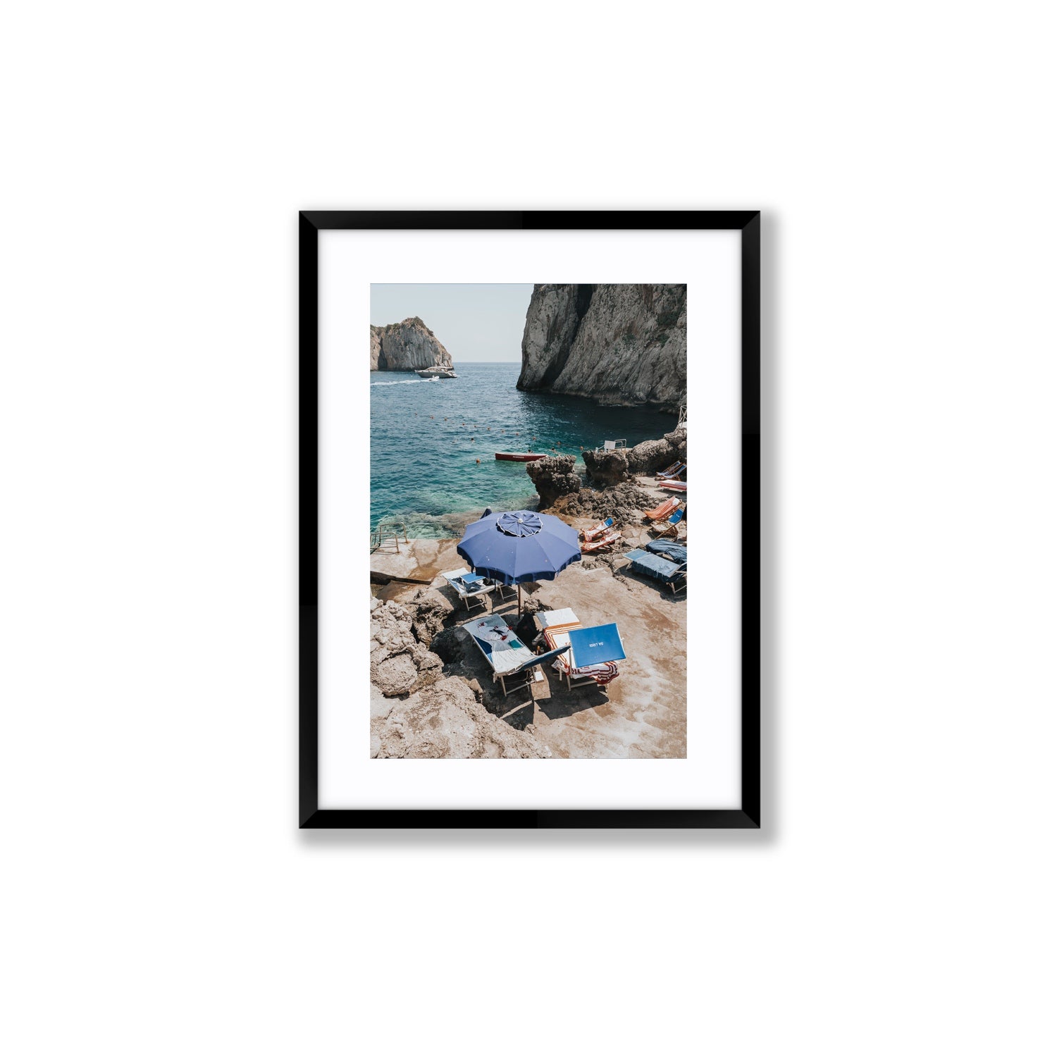 Lonely Loungers fine art print, Capri, Italy, Medium, Black Frame · Matboard, Fine Art Print