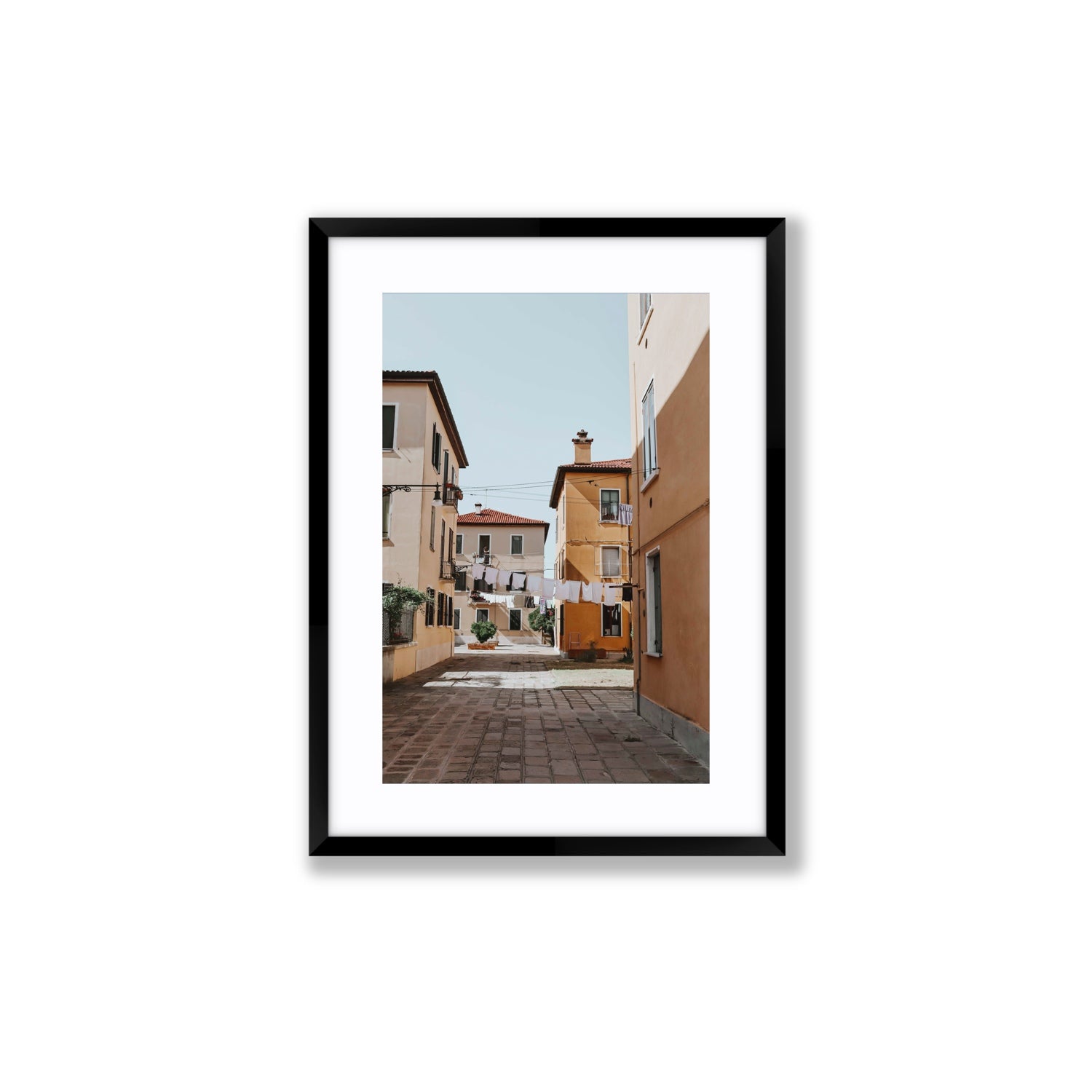 Terraferma Venice Italian wall art Medium fine art print in black frame with matboard
