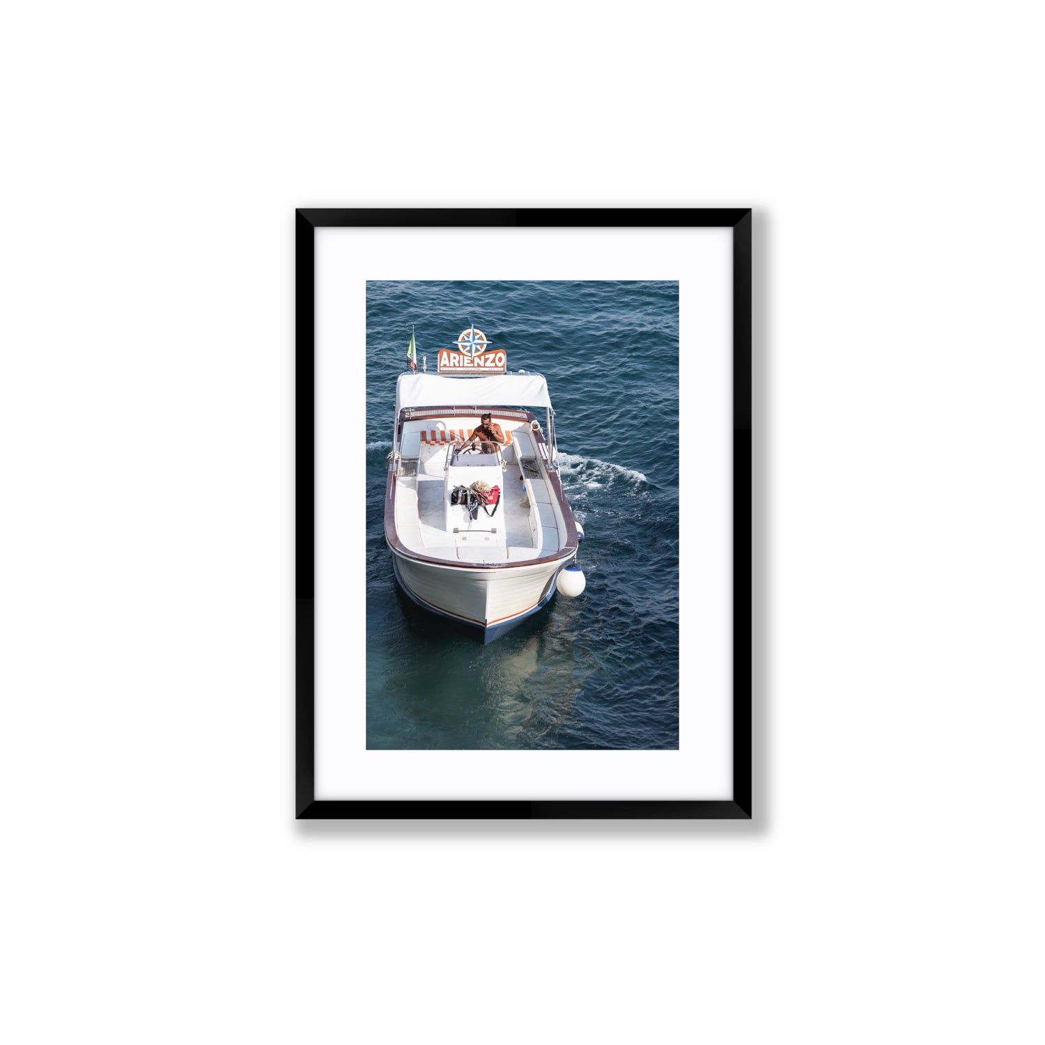 Pilota di Motoscafo fine art print, Positano, Italy, Medium, Black Frame · Matboard, Fine Art Print