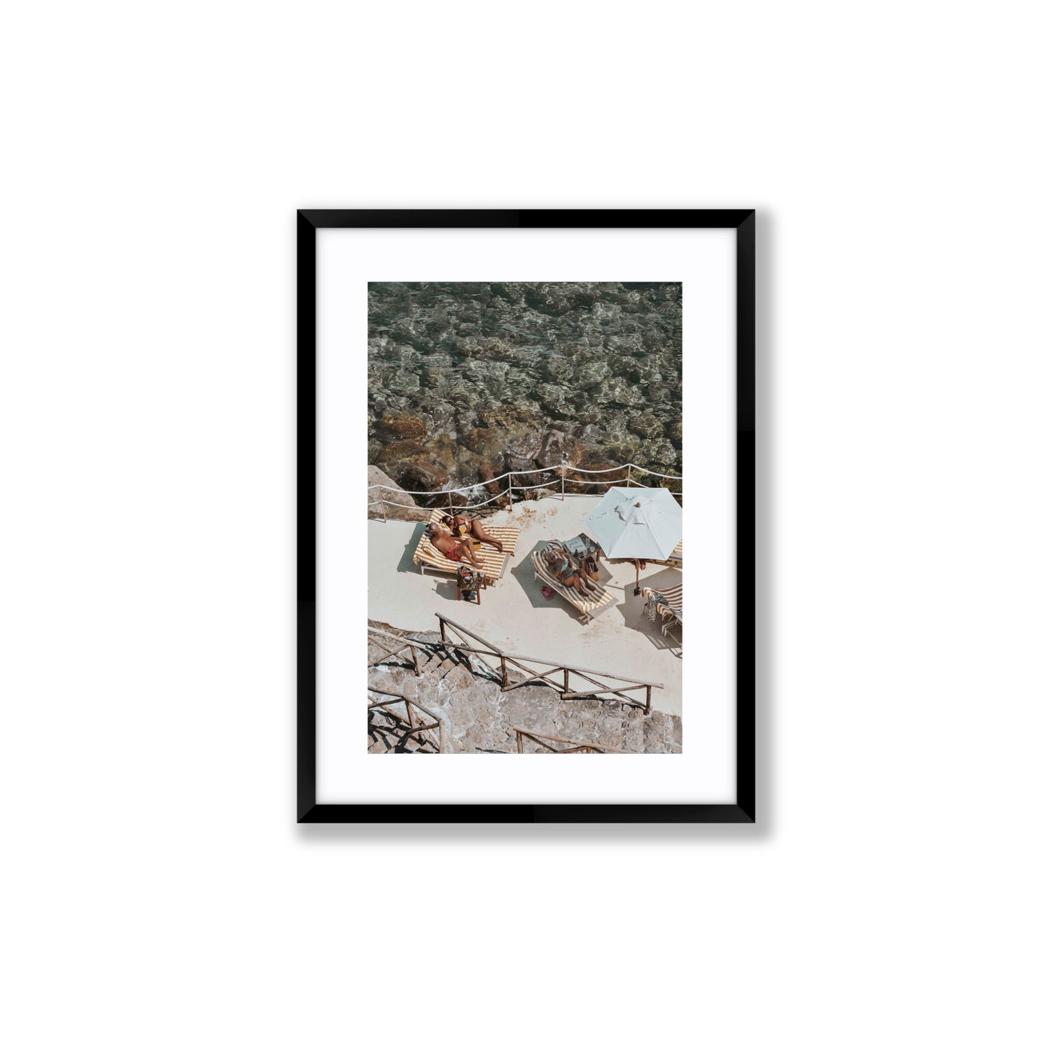Lounge Lizards Tuscany Italian decor wall art Medium fine art print in black frame with matboard