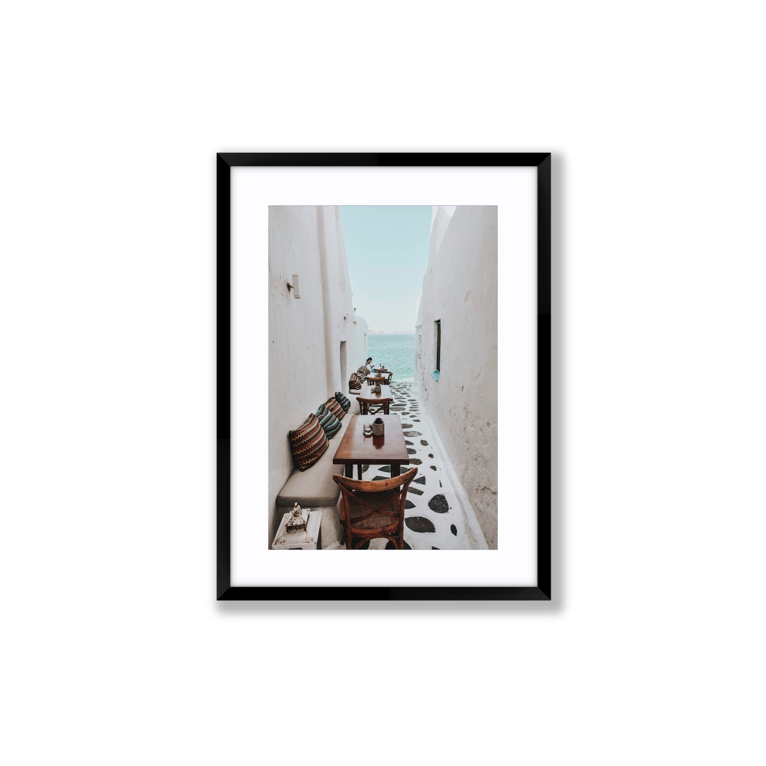 Trip Down Memory Lane fine art print, Mykonos, Greece, Medium, Black Frame · Matboard, Fine Art Print