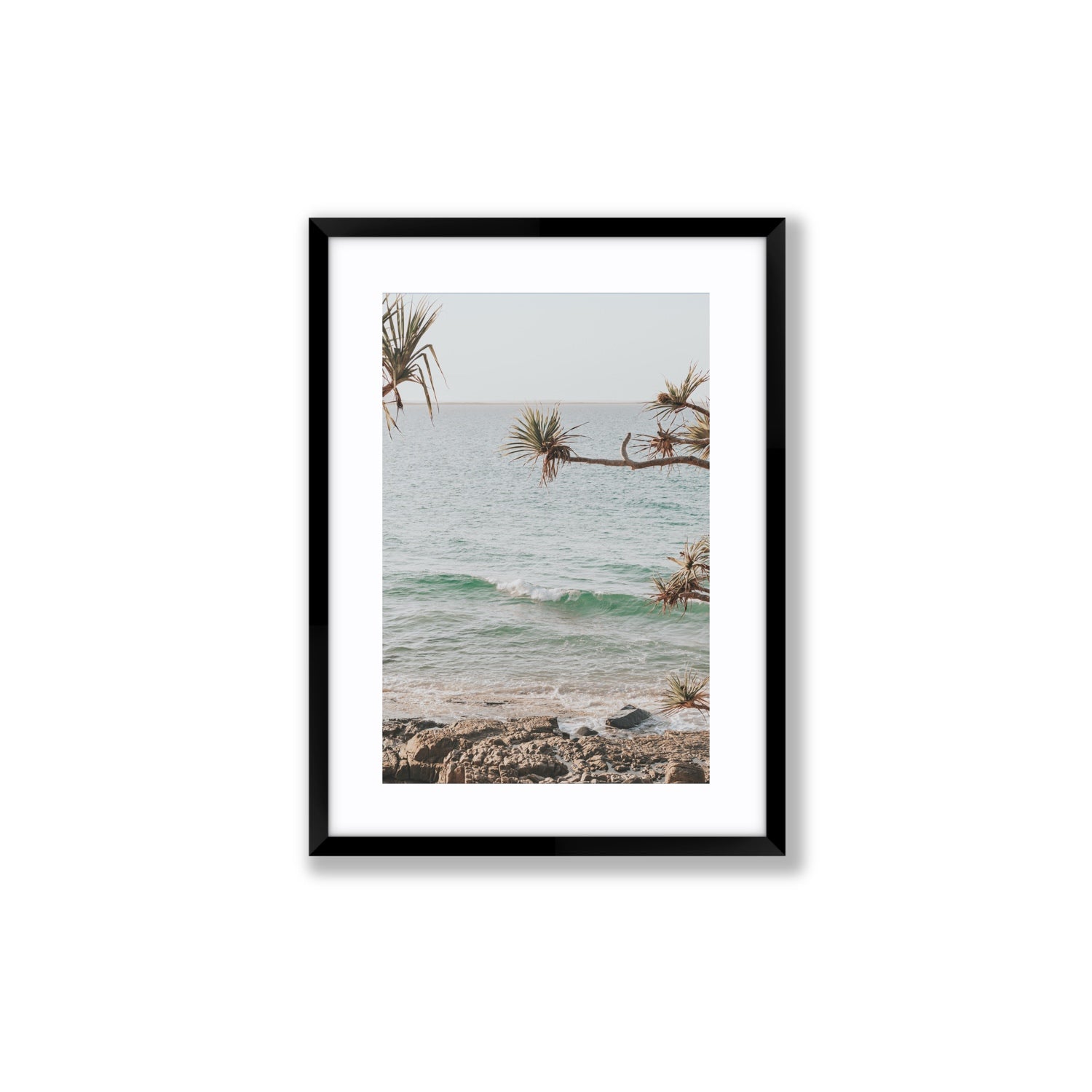 Good Vibrations fine art print, Noosa, Australia, coastal scenes artwork, Medium, Black Frame · Matboard, Fine Art Print