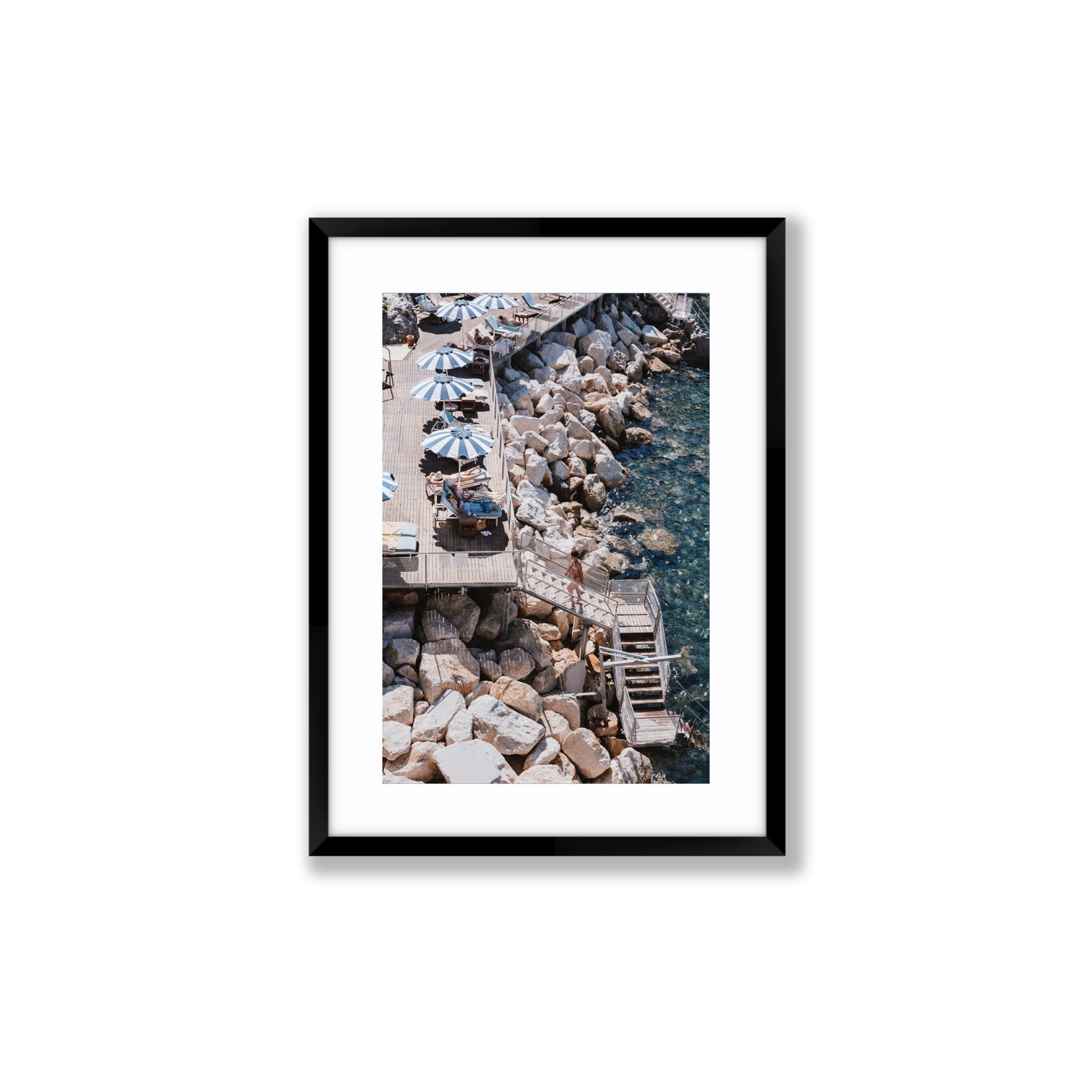Life On The Shore fine art print, Ischia, Italy, Medium, Black Frame · Matboard, Fine Art Print