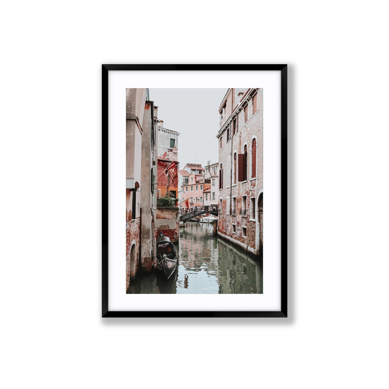 Laguna Veneta Venice Italian wall art Large fine art print in black frame with matboard