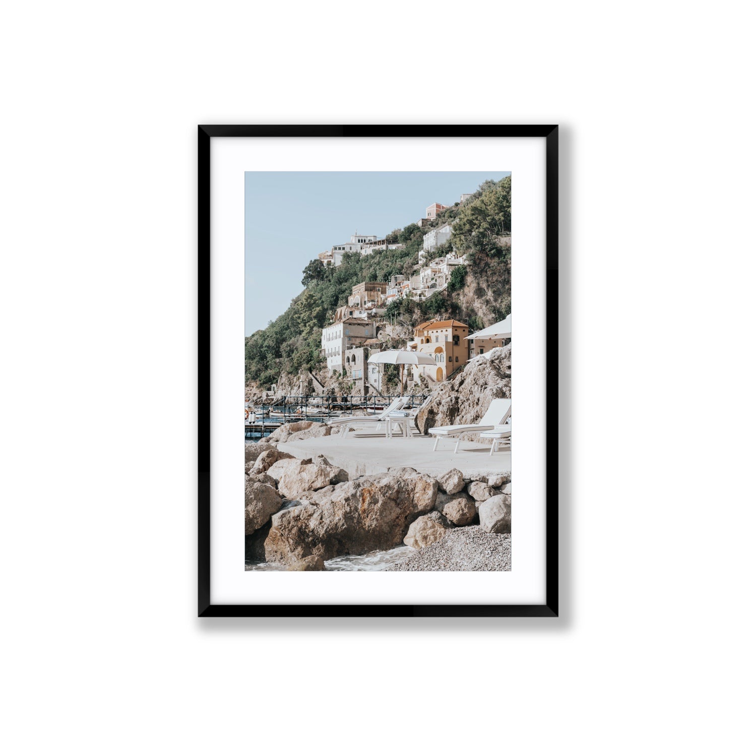 Dolce Coast Amalfi travel photography wall art large fine art print in black frame with matboard
