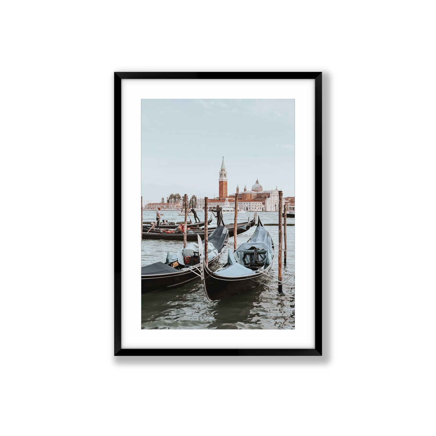 Italian Commute Venice Italian Mediterranean decor wall art Large fine art print in black frame with matboard