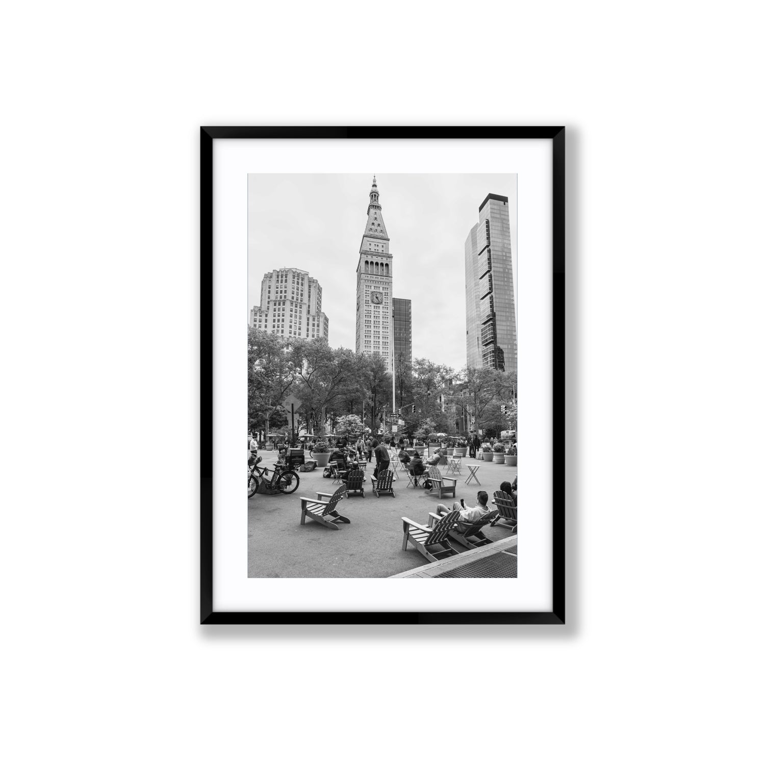 Timeless New York New York NYC Black & White wall art Large fine art print in black frame with matboard