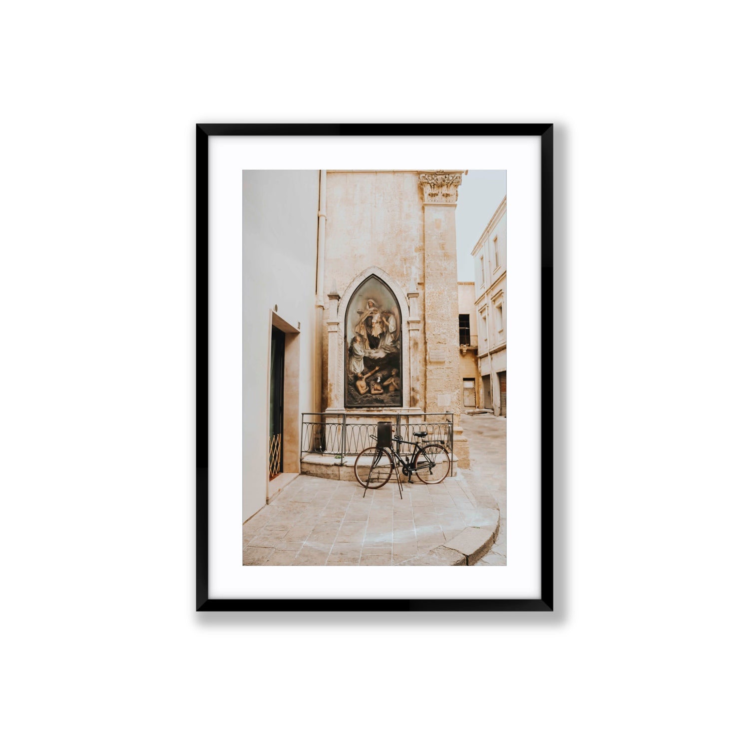 La Chiesa Puglia Otranto Italian wall art Large fine art print in black frame with matboard