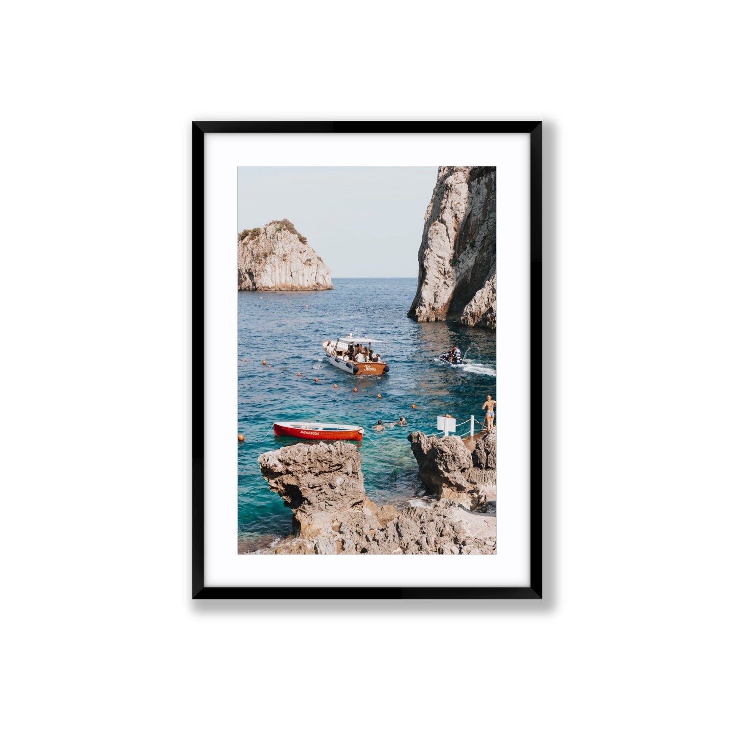 Set Sail fine art print, Capri, Italy, Large, Black Frame · Matboard, Fine Art Print