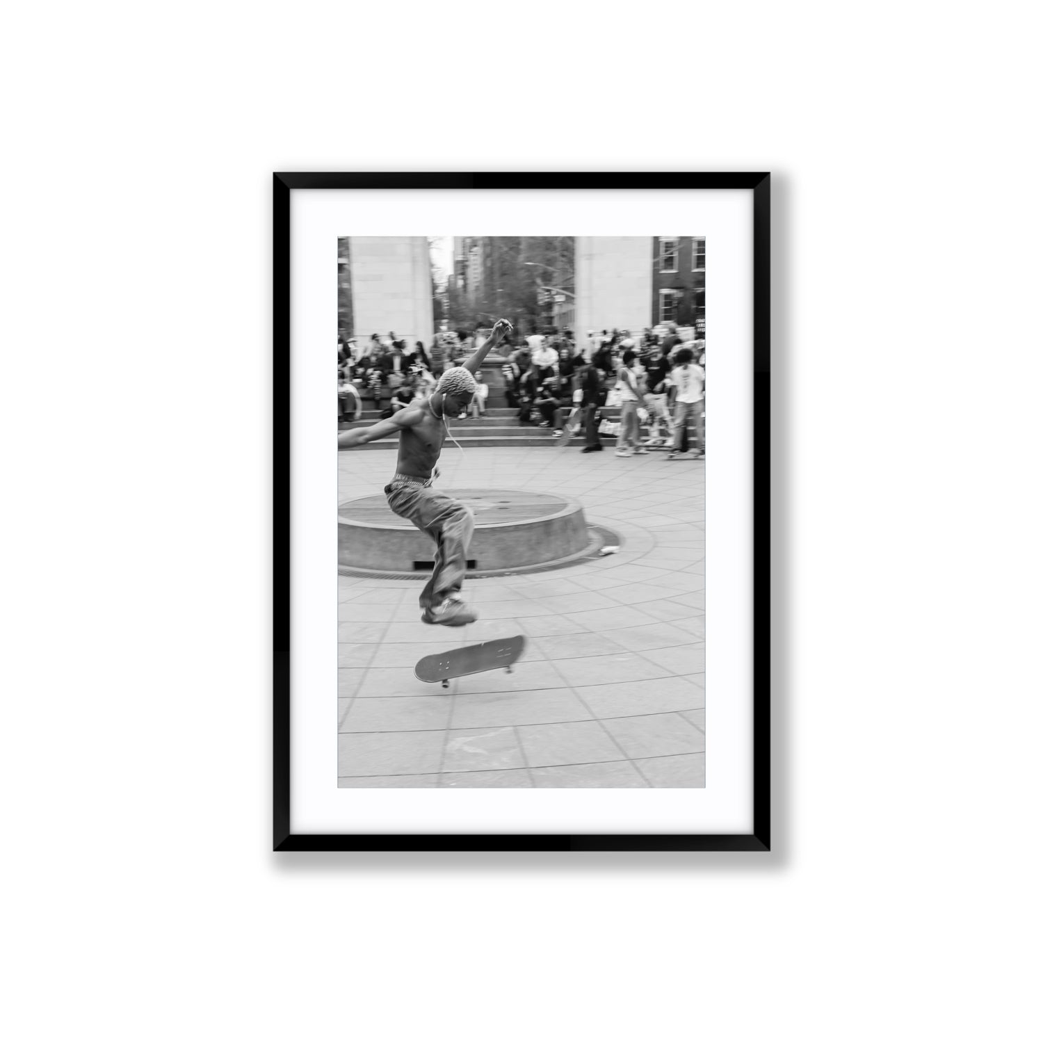 Airborne Rhythms New York NYC Black & White wall art Large fine art print in black frame with matboard