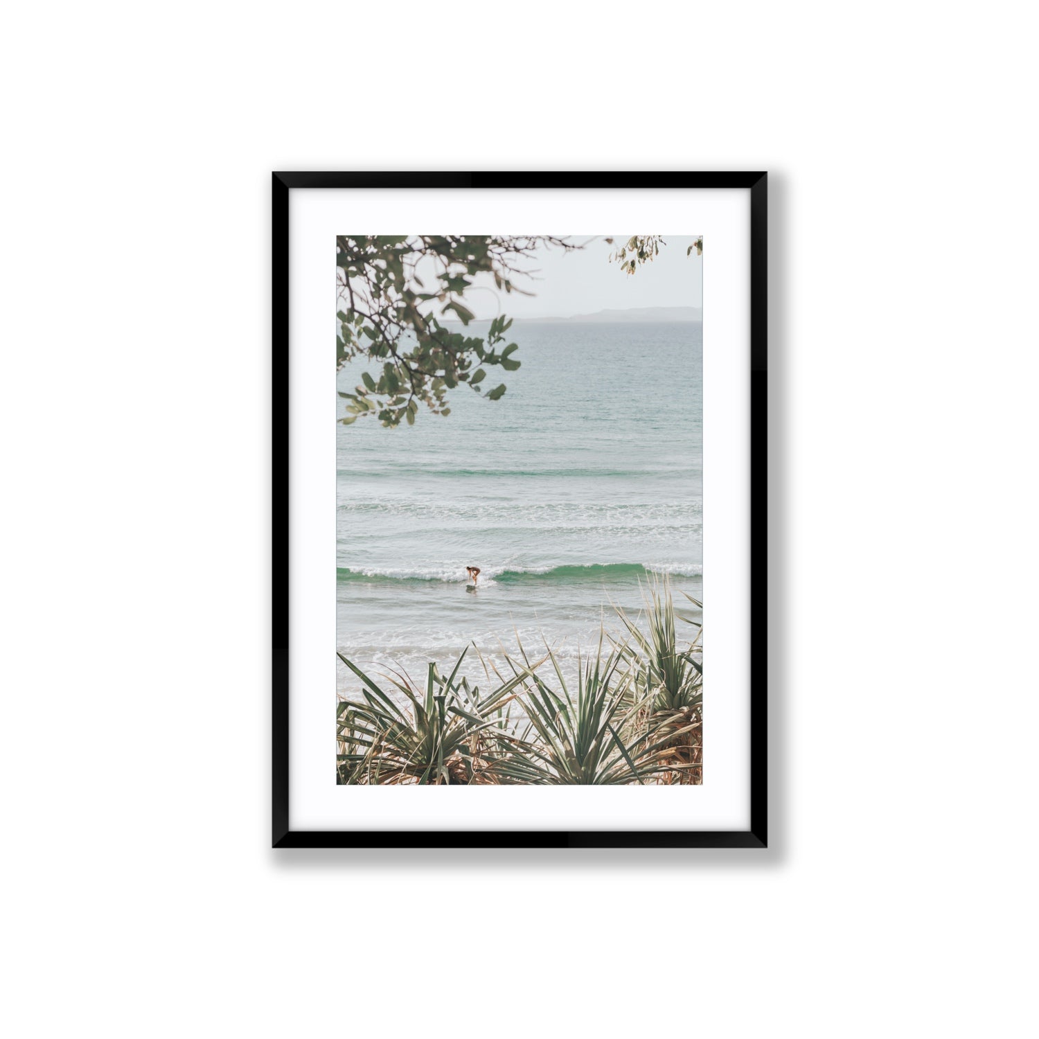 Dream Boat fine art print, Noosa, Australia, coastal scenes artwork, Large, Black Frame · Matboard, Fine Art Print