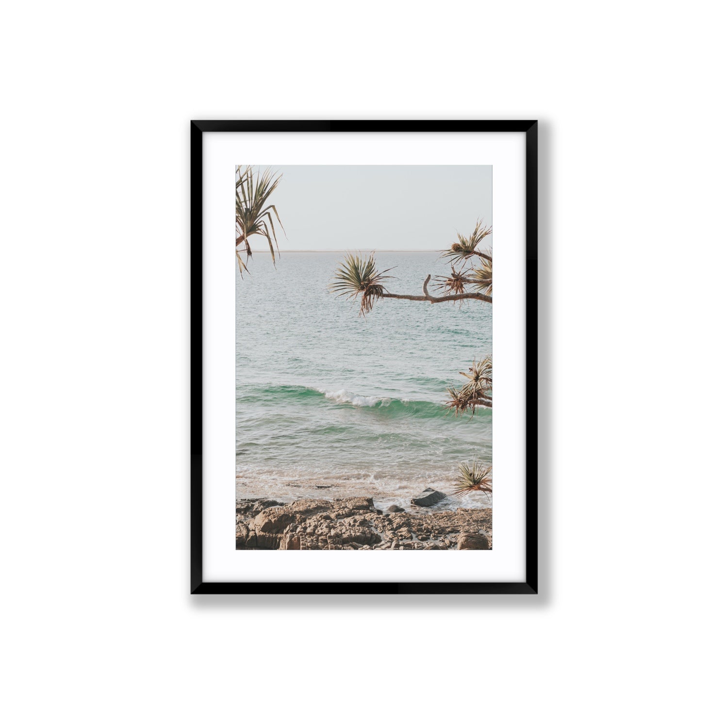 Good Vibrations fine art print, Noosa, Australia, coastal scenes artwork, Large, Black Frame · Matboard, Fine Art Print