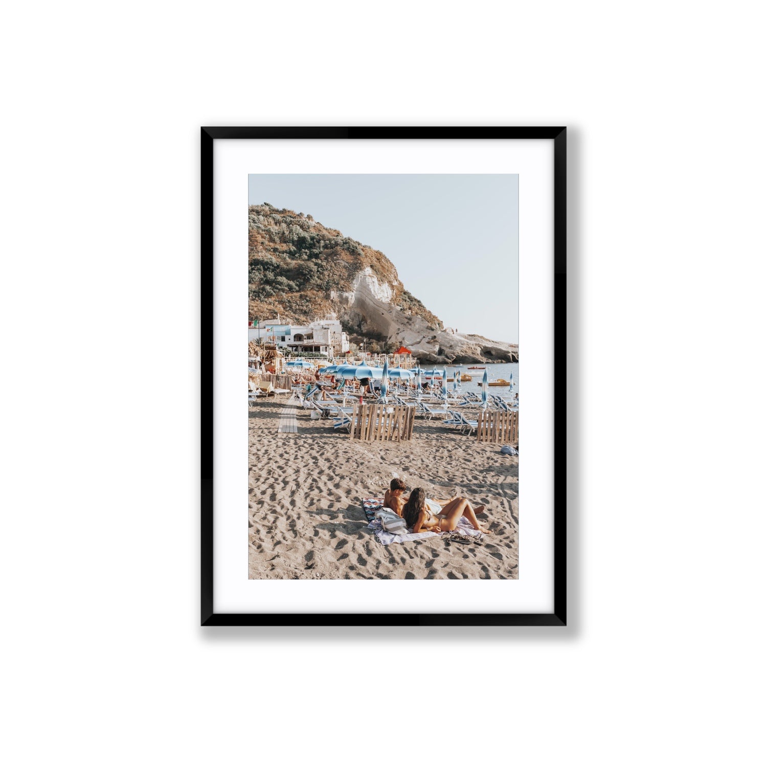 Beach Buddies fine art print, Ischia, Italy, Large, Black Frame · Matboard, Fine Art Print