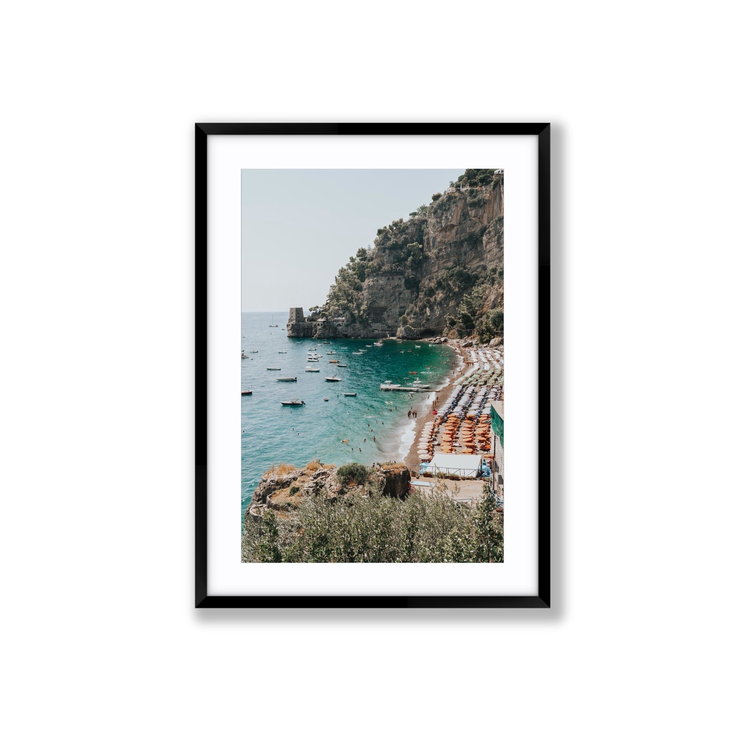 Baia dei Sogni fine art print, Positano, Italy, Large, Black Frame · Matboard, Fine Art Print