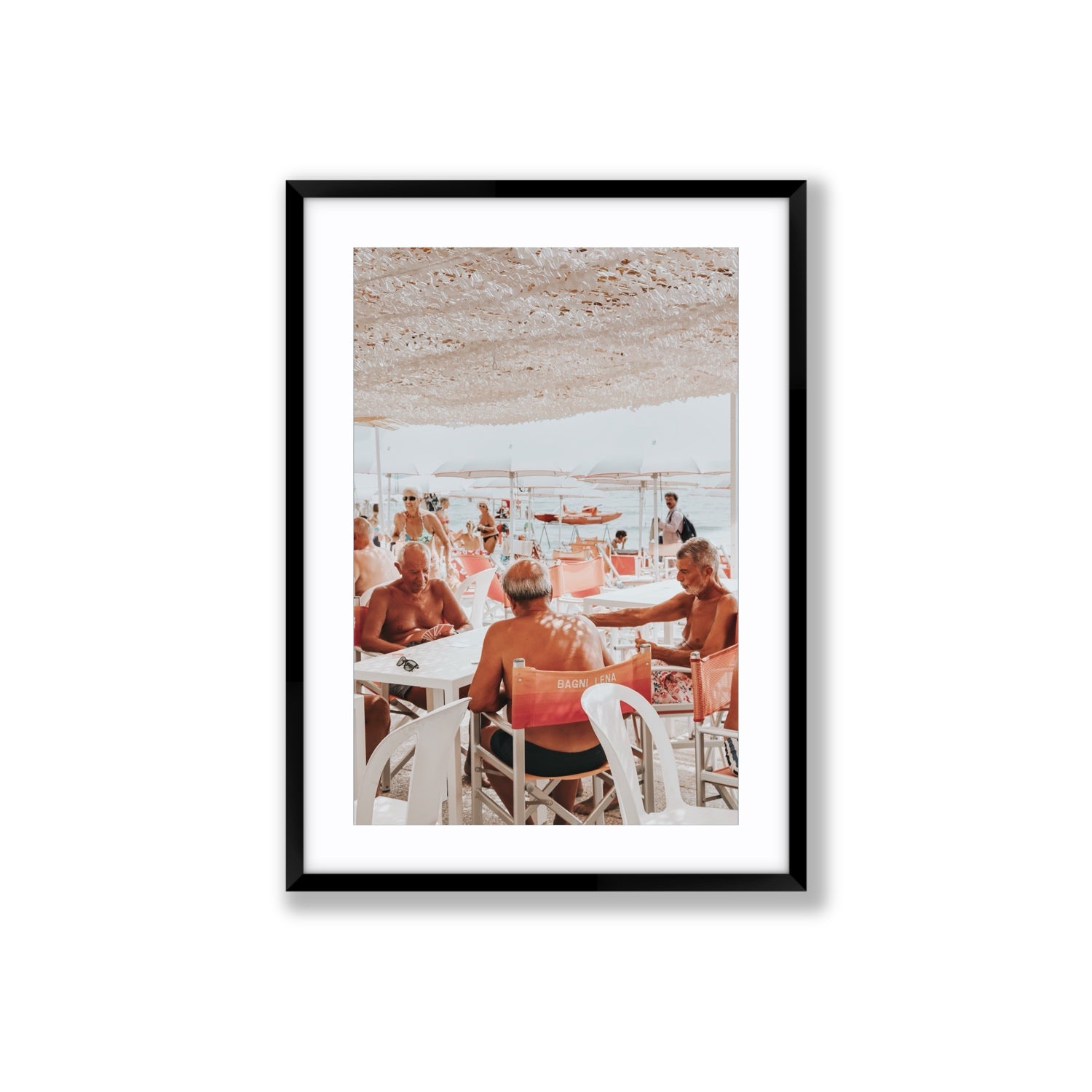 The Players fine art print, Alassio, Italy, Large, Black Frame · Matboard, Fine Art Print