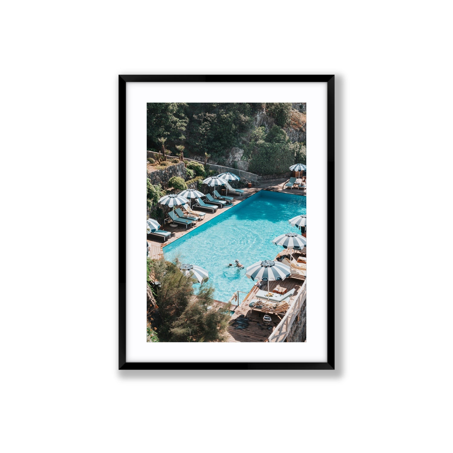Poolside Paradise fine art print, Ischia, Italy, Large, Black Frame · Matboard, Fine Art Print