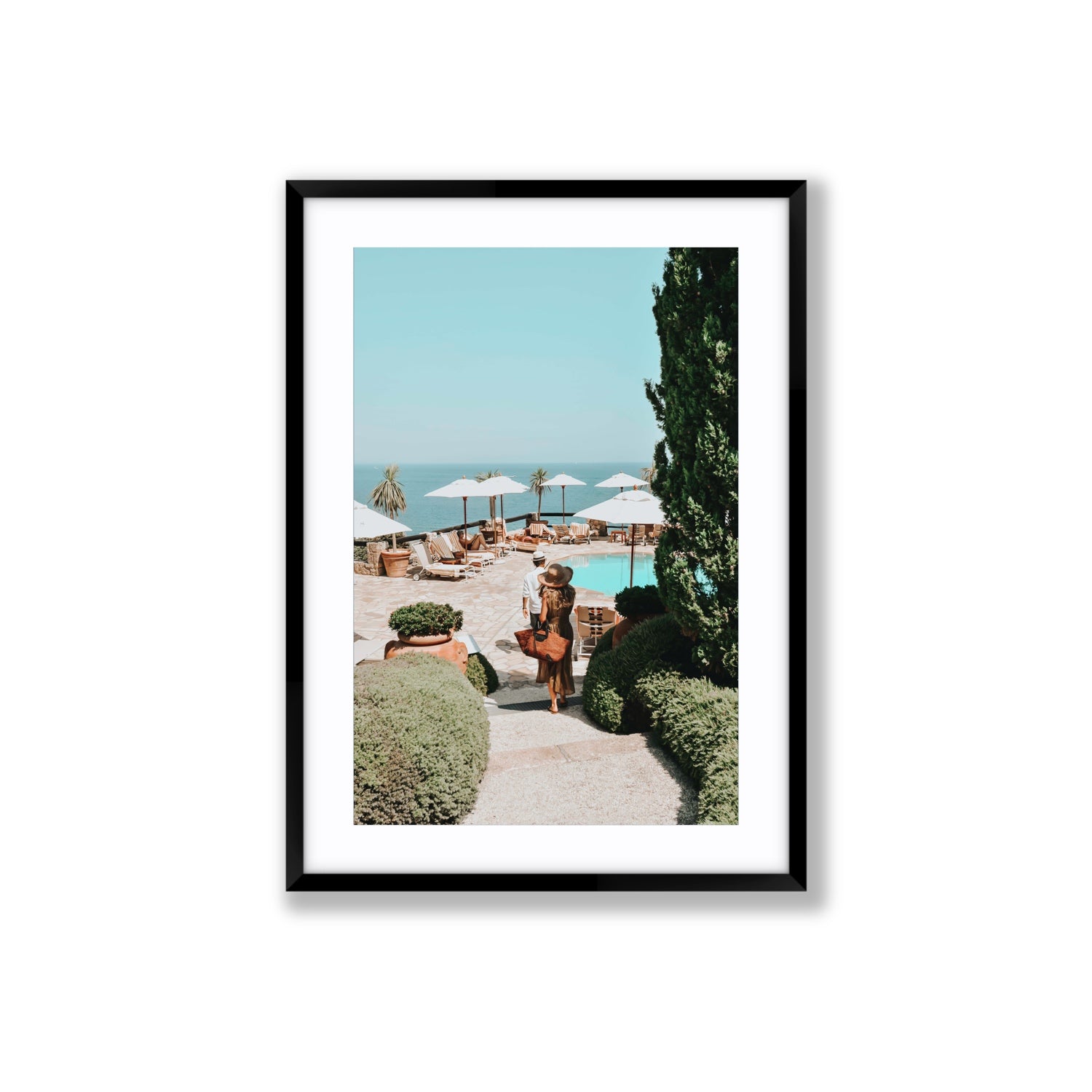 The World Is Your Catwalk Tuscany coastal wall art Large fine art print in black frame with matboard