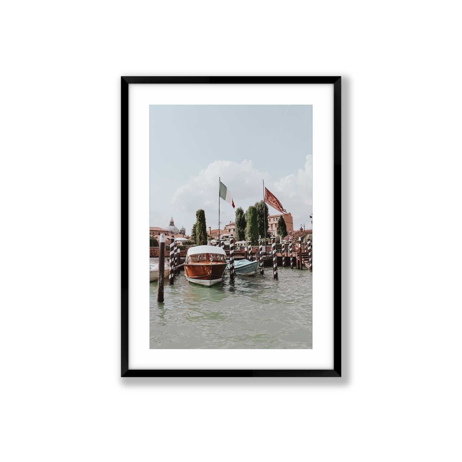 Cipriani Venice wall art Large fine art print in black frame with matboard
