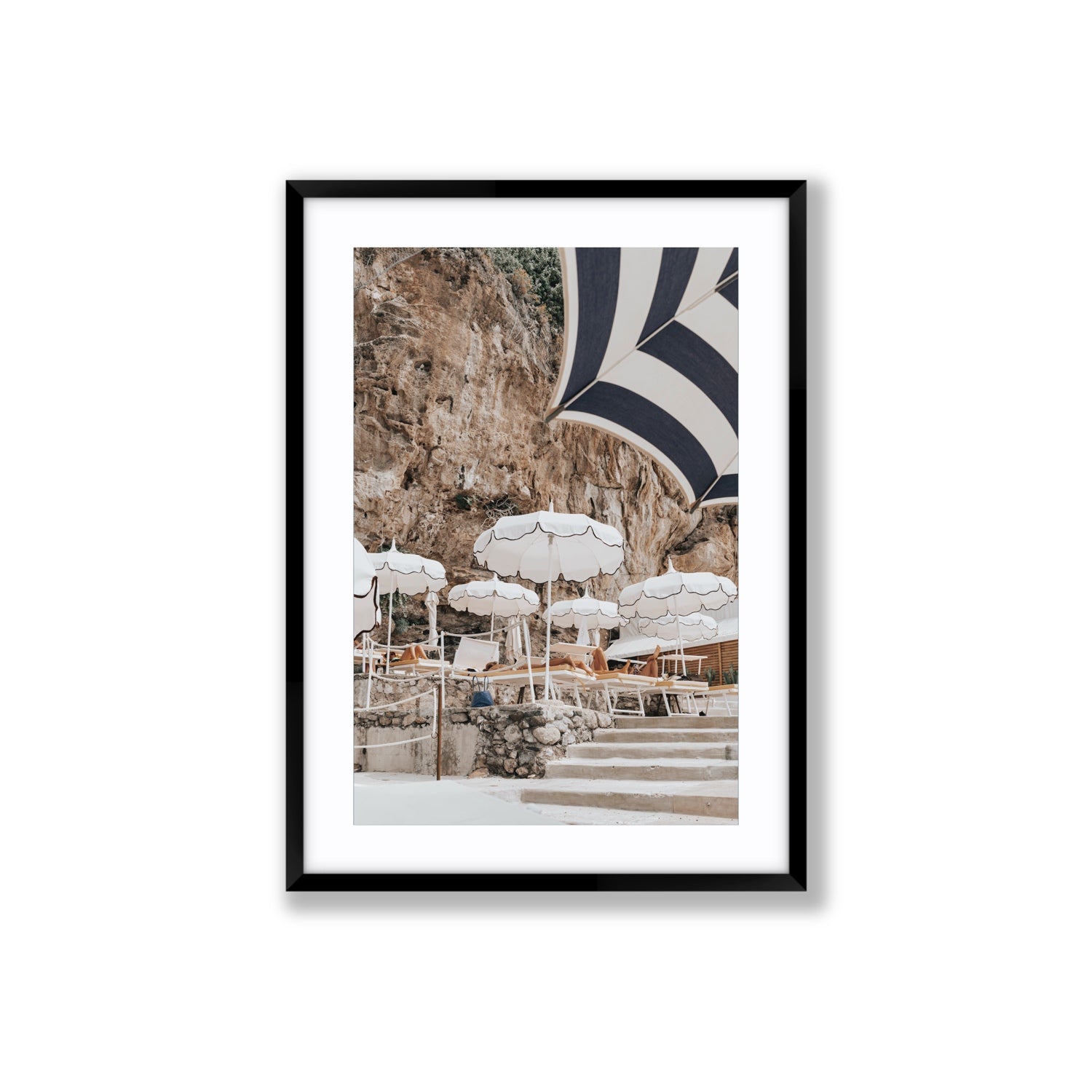 Rocky Refuge fine art print, Positano, Italy, Large, Black Frame · Matboard, Fine Art Print