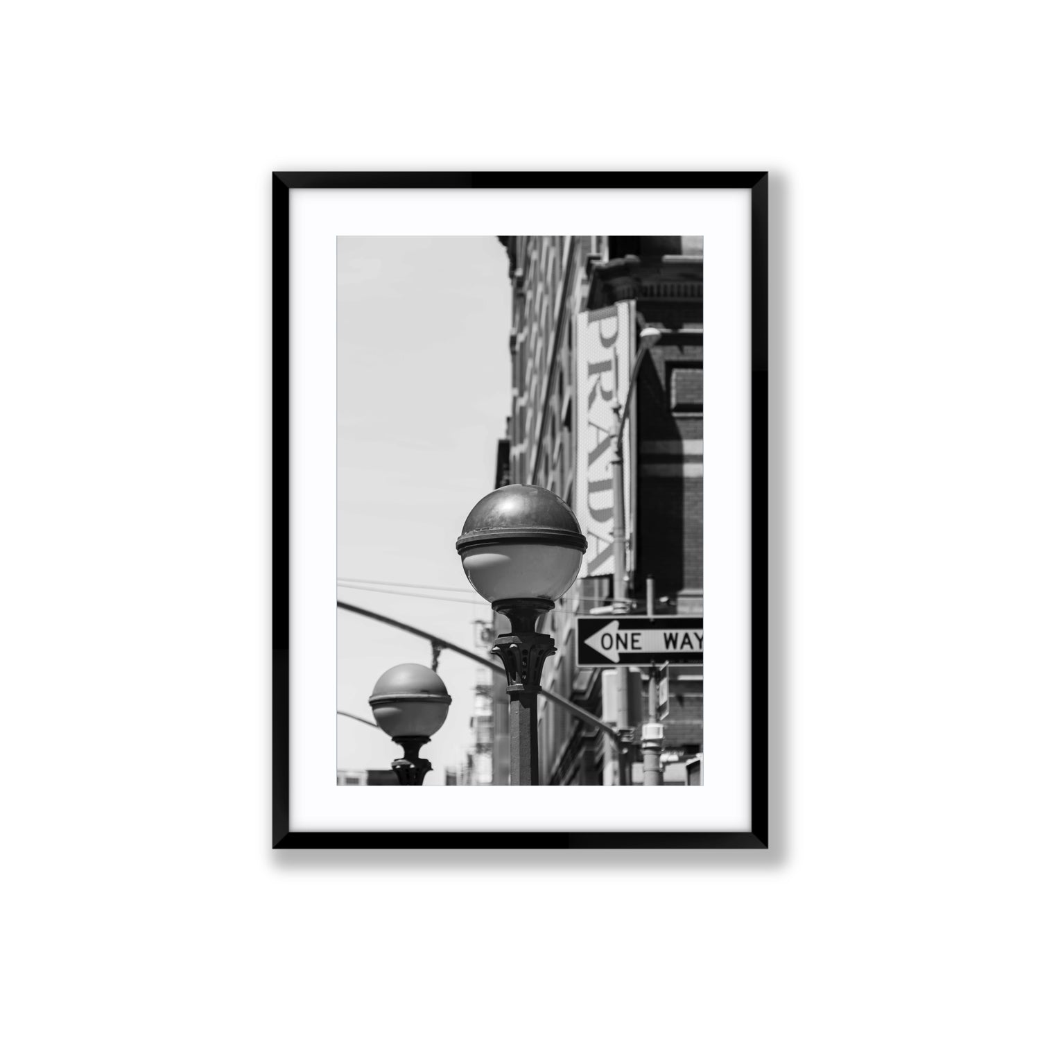 Subway Style New York NYC Black & White wall art Large fine art print in black frame with matboard