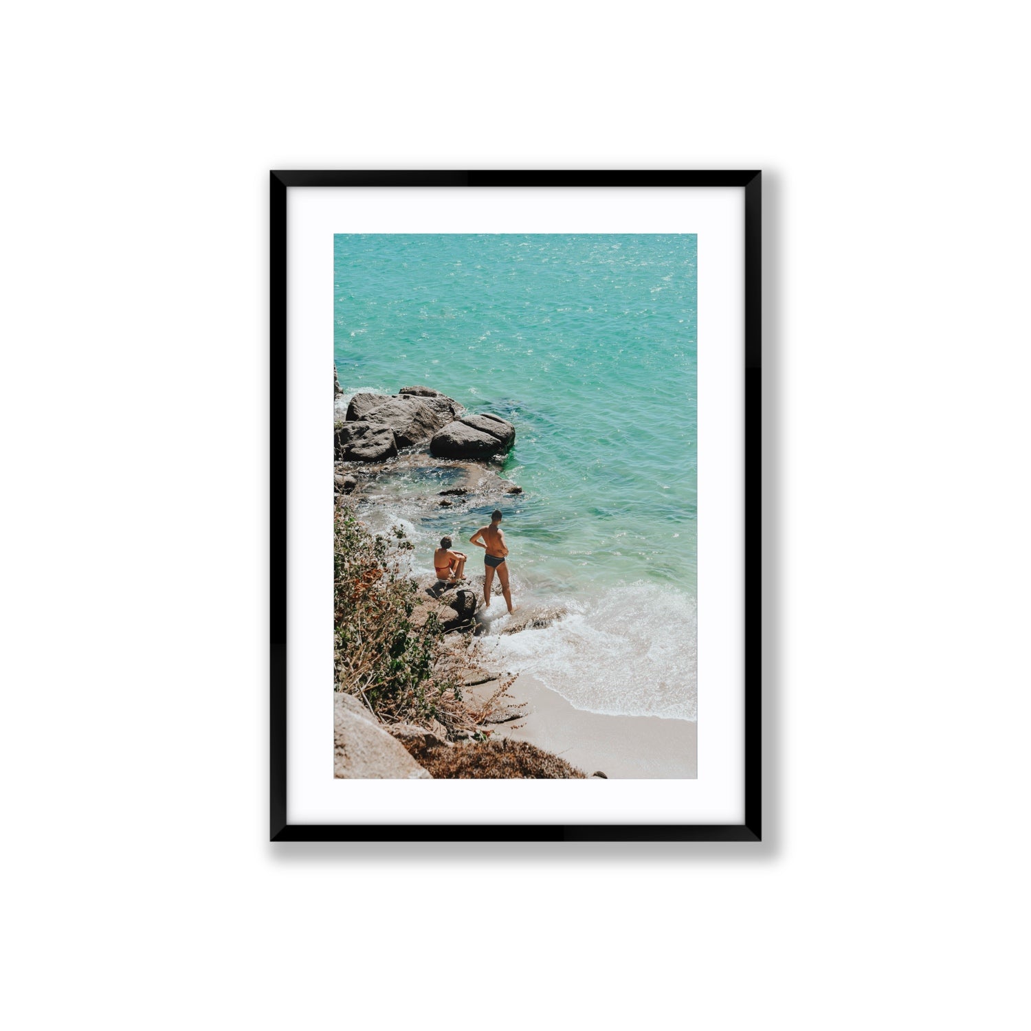 Scene Stealers Mykonos Greek island wall art Large fine art print in black frame with matboard