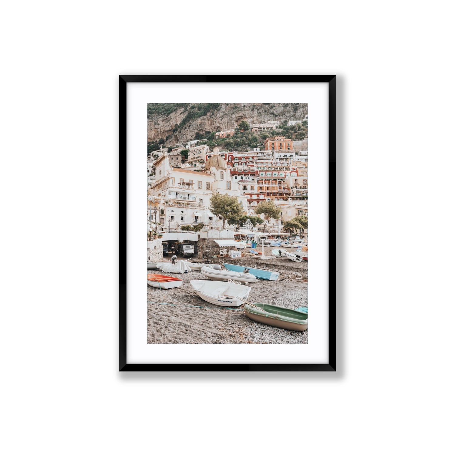 A Memory To Treasure fine art print, Positano, Italy, Large, Black Frame · Matboard, Fine Art Print