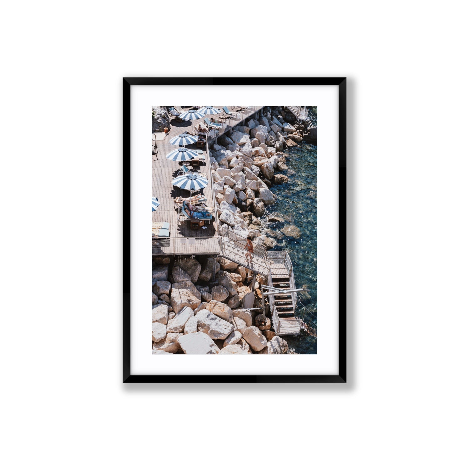 Life On The Shore fine art print, Ischia, Italy, Large, Black Frame · Matboard, Fine Art Print