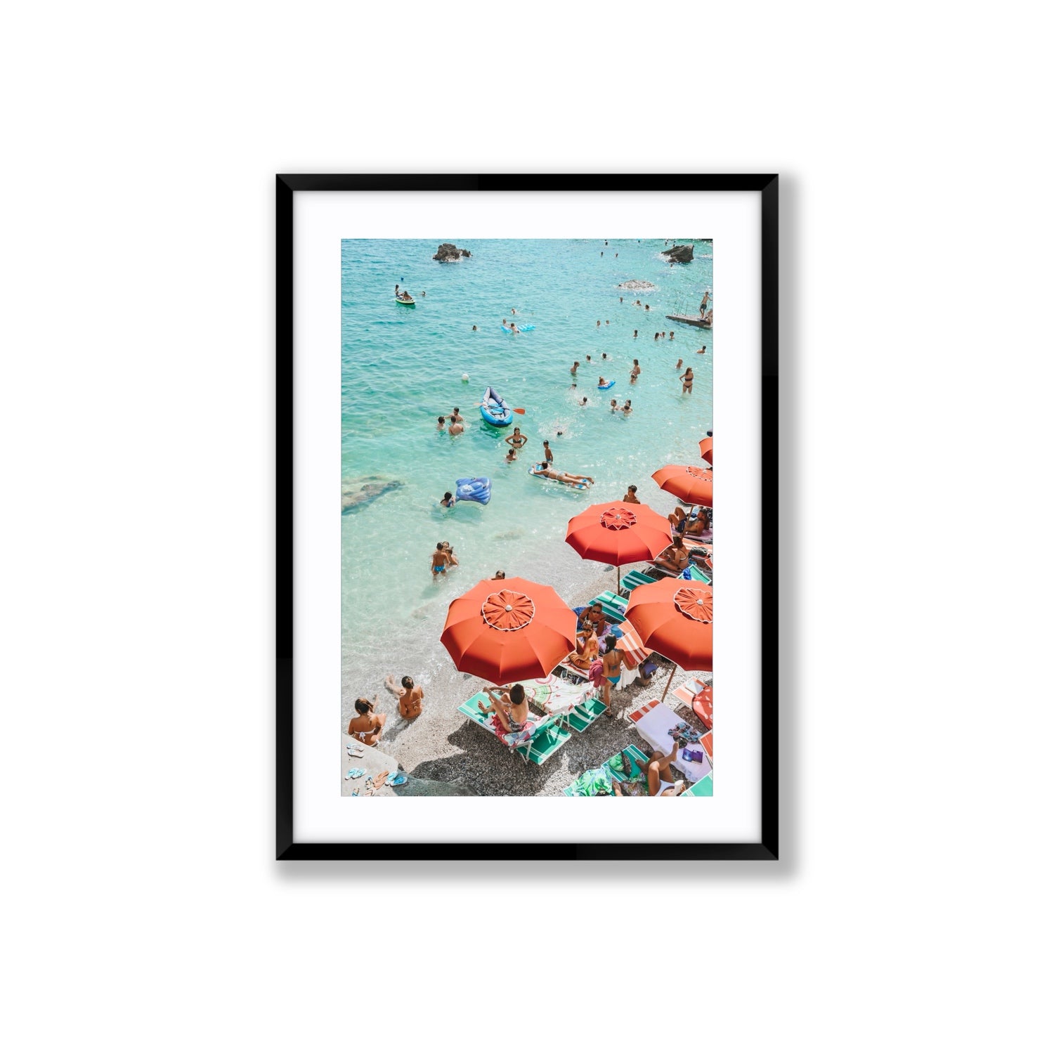 Easy Street Capri Italian beach wall art Large fine art print in black frame with matboard