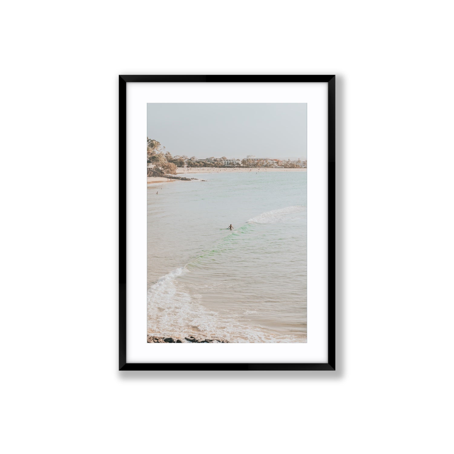 Salt Reverie fine art print, Noosa, Australia, coastal scenes artwork, Large, Black Frame · Matboard, Fine Art Print