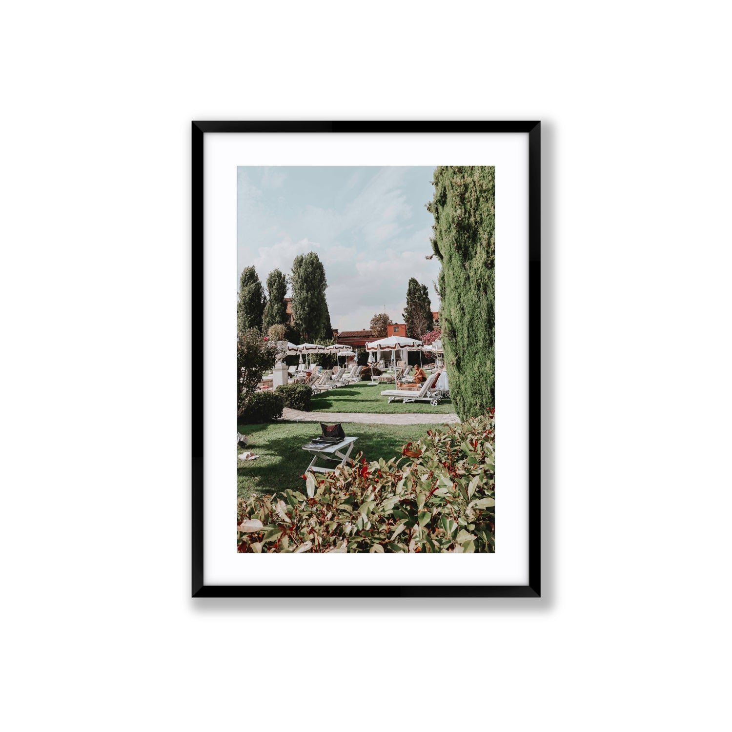 Private Serenity Venice Italian wall art Large fine art print in black frame with matboard