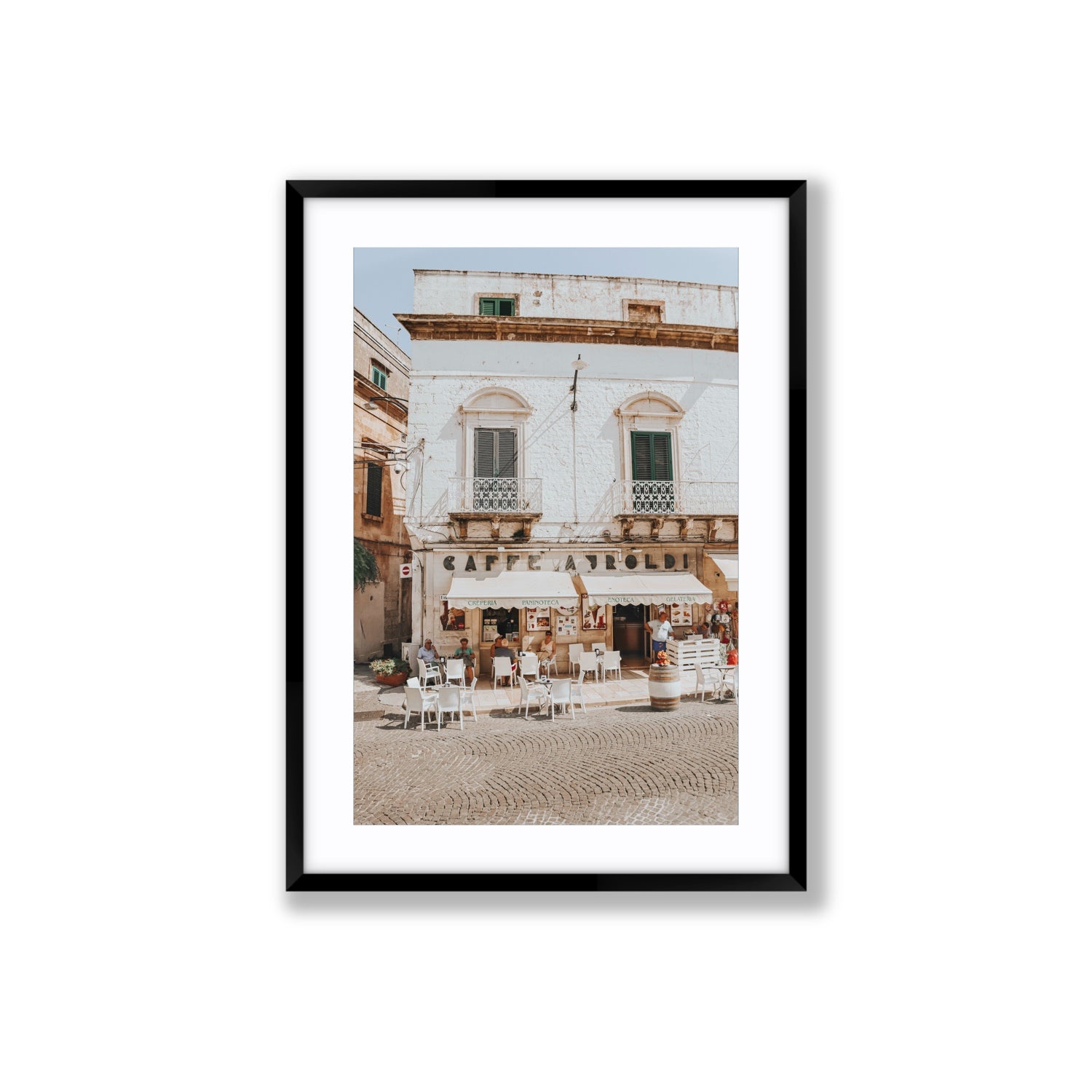 L'Ora di Pranzo Puglia L’Ora di Pranzo Italian art print Large fine art print in black frame with matboard