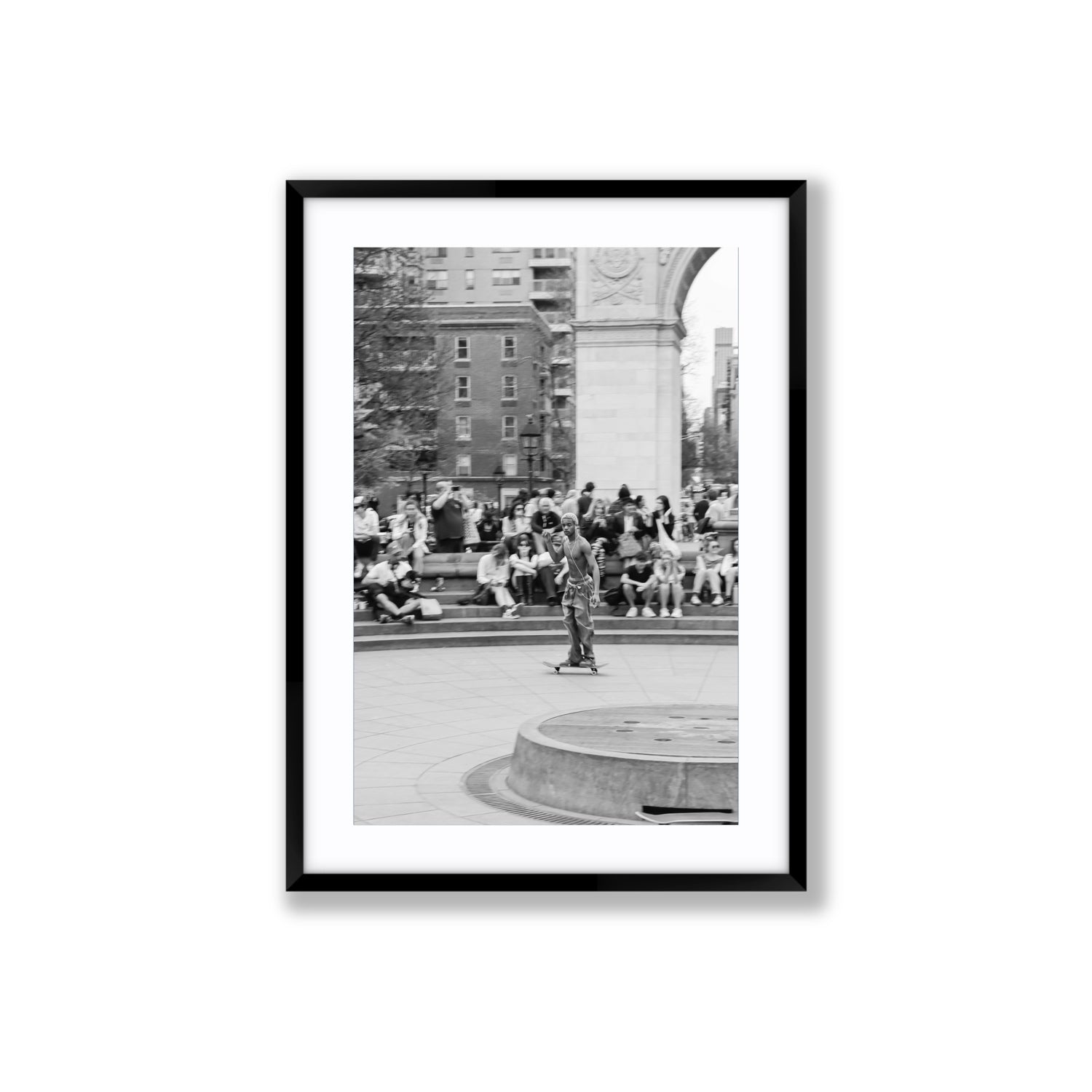 Parkside Pirouettes New York NYC Black & White wall art Large fine art print in black frame with matboard
