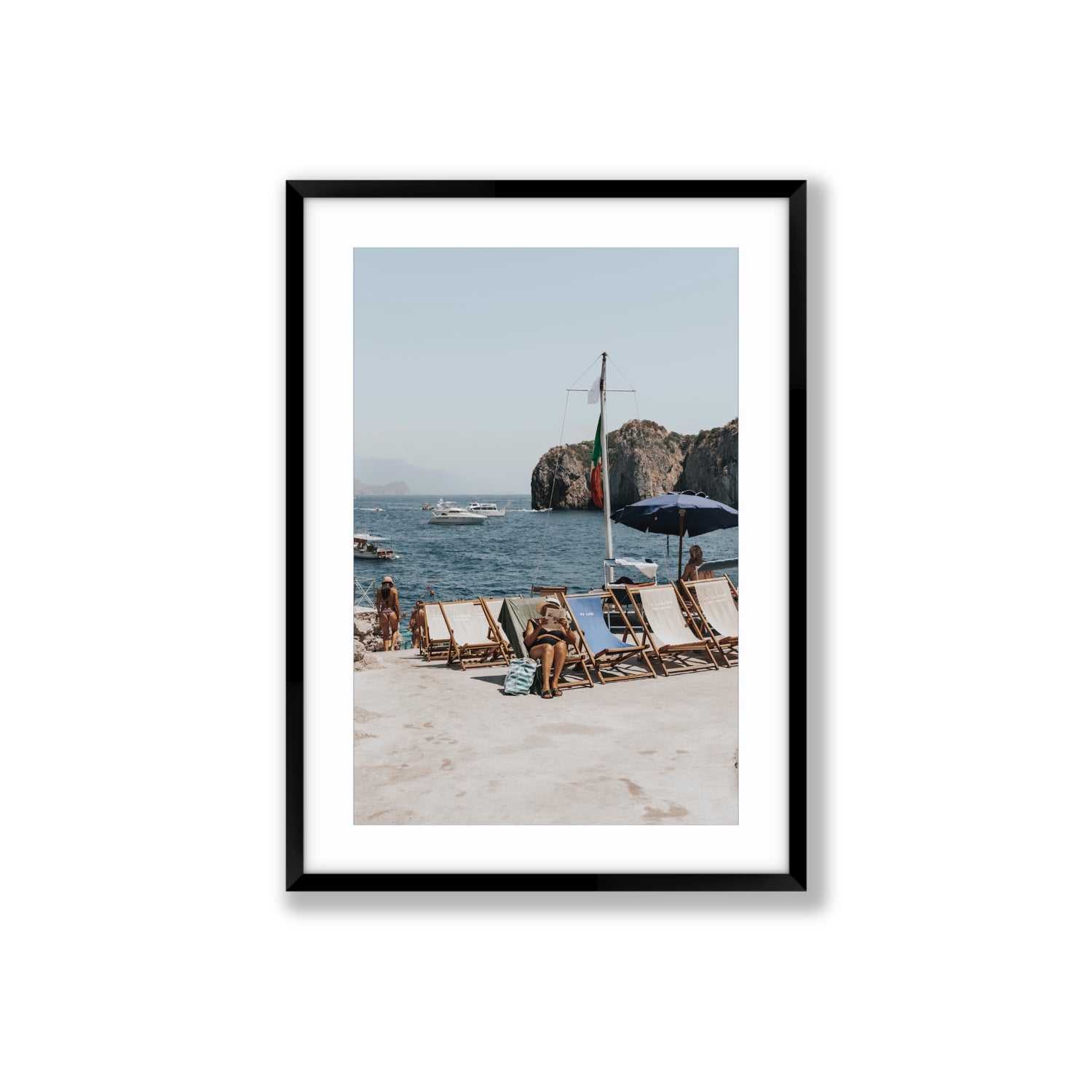 Vintage Sun Goddess fine art print, Capri, Italy, Large, Black Frame · Matboard, Fine Art Print