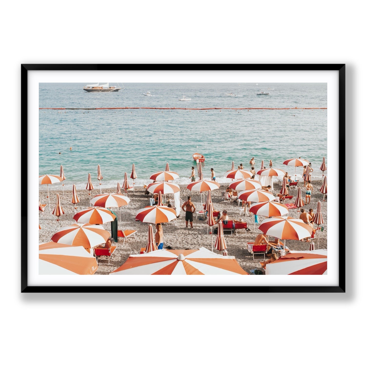 That's Amore Amalfi Mediterranean wall art Statement fine art print in black frame with matboard