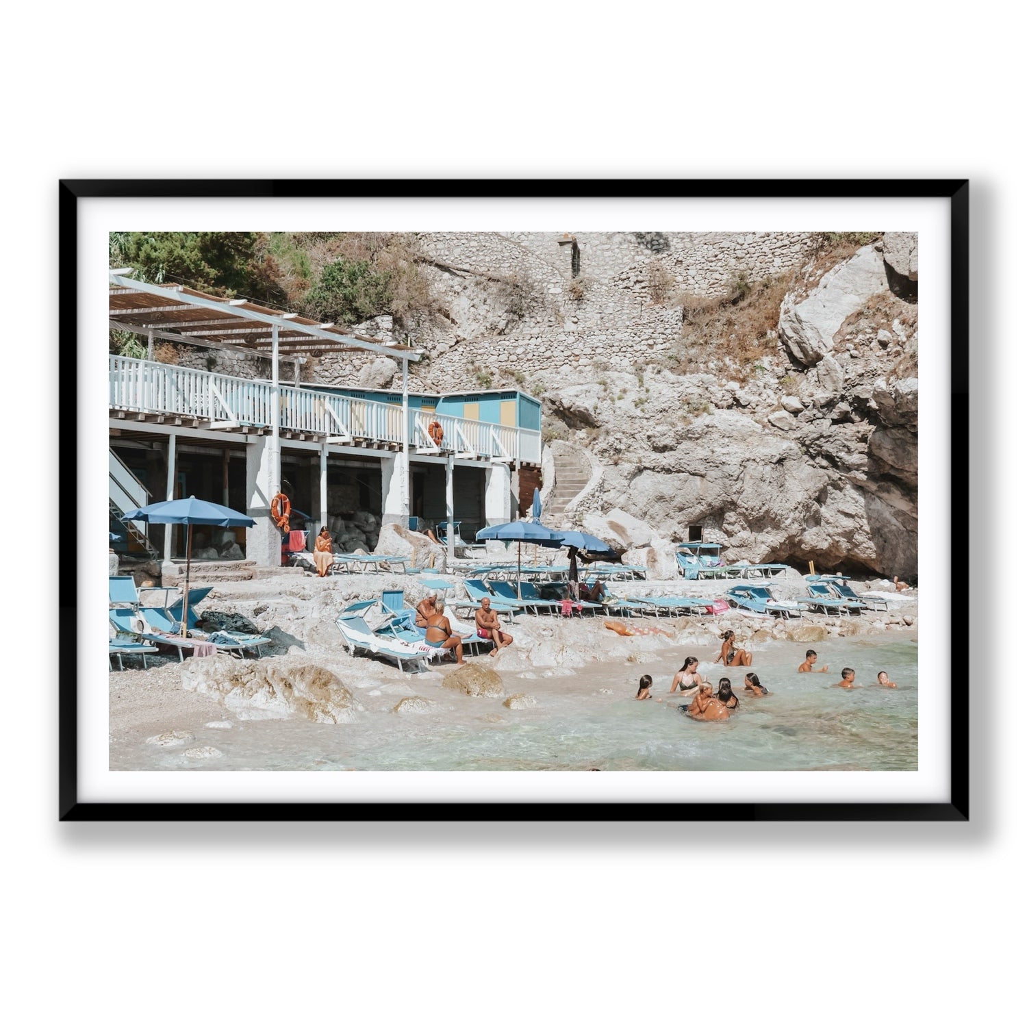 Beachside Bronze fine art print, Capri, Italy, Statement, Black Frame · Matboard, Fine Art Print
