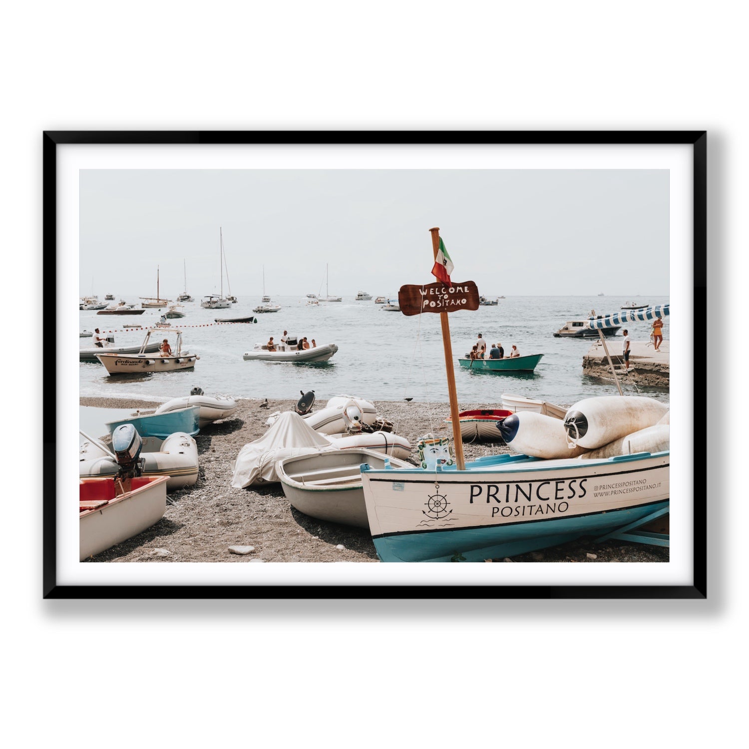 Princess Positano fine art print, Positano, Italy, Statement, Black Frame · Matboard, Fine Art Print