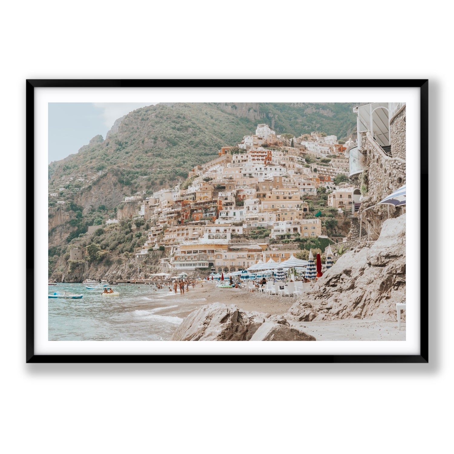 Sogno di Positano fine art print, Positano, Italy, Statement, Black Frame · Matboard, Fine Art Print